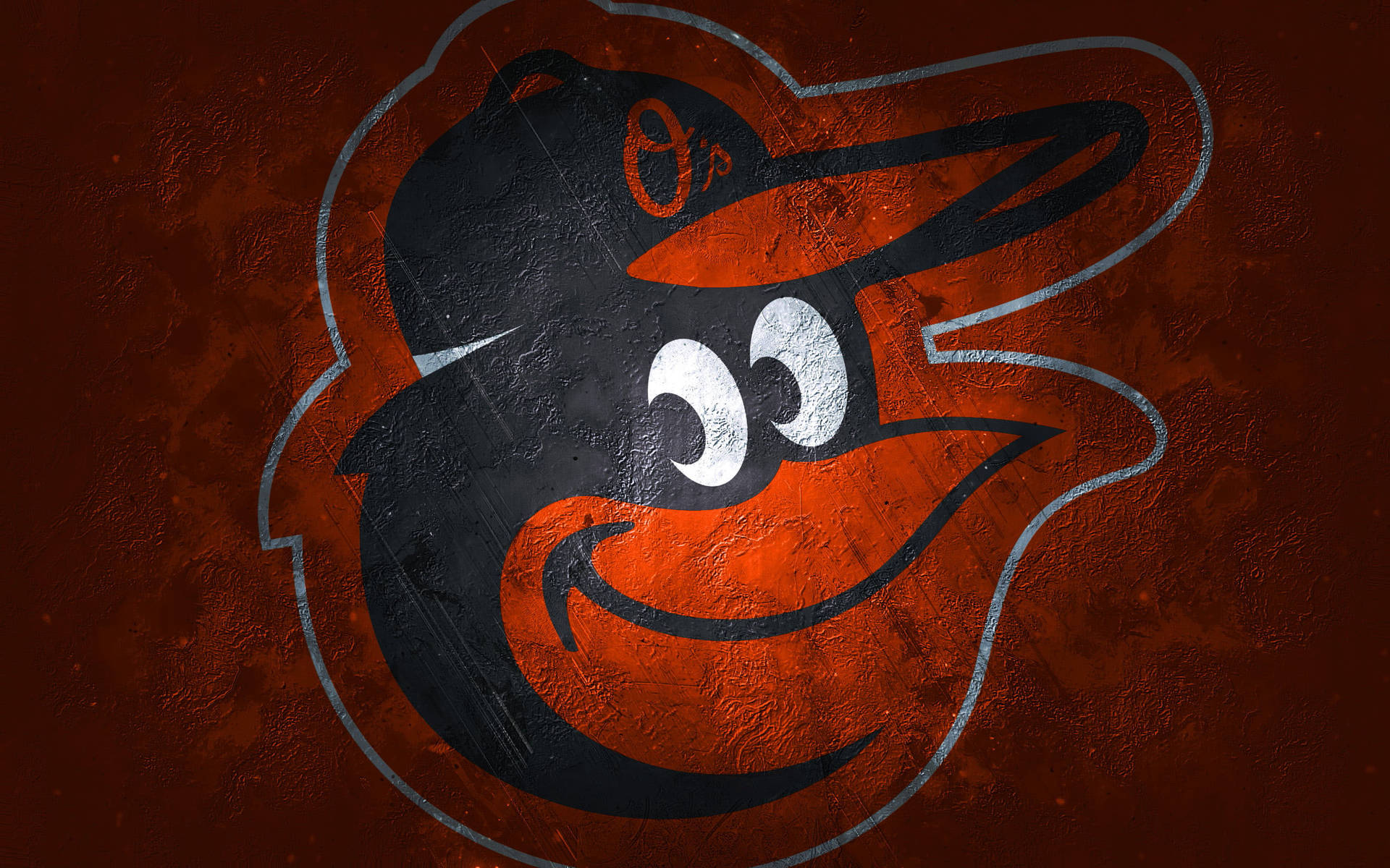 Painted Baltimore Orioles Baseball Logo Background