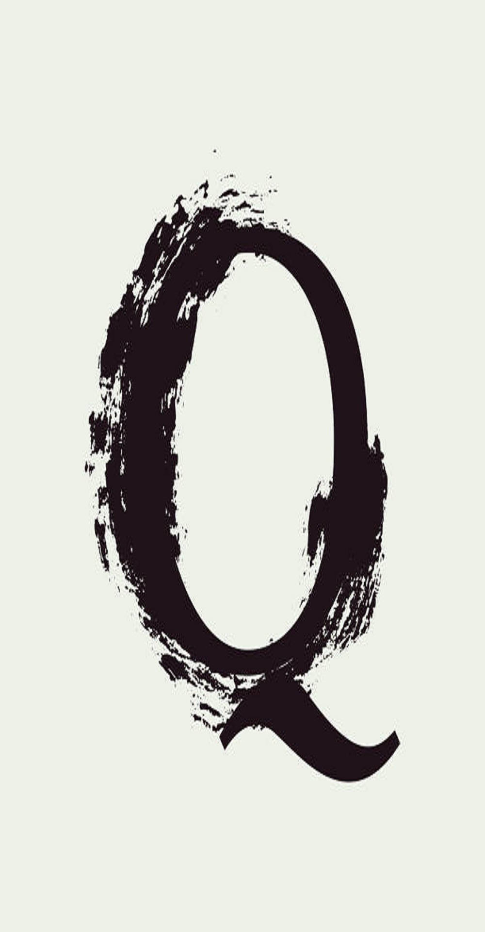 Painted Black Letter Q Background