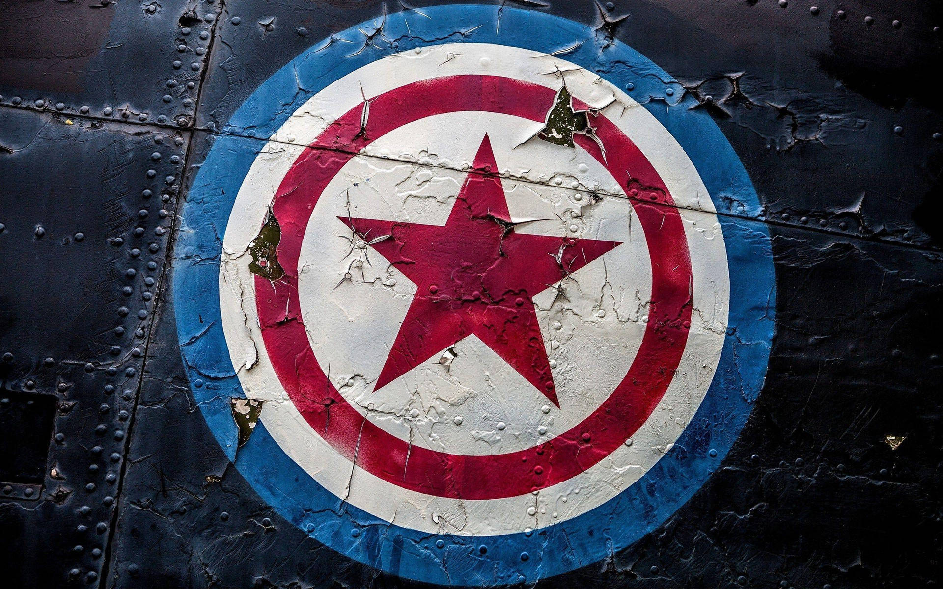 Painted Captain America Shield