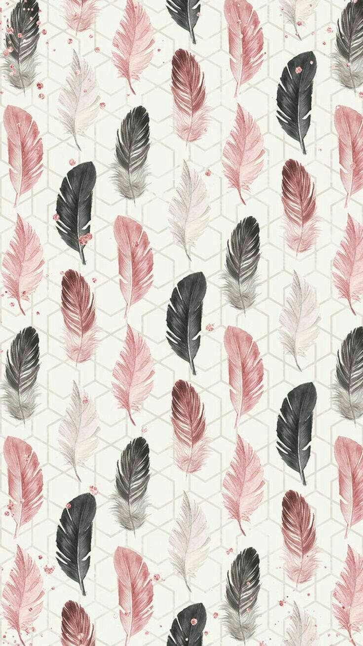 Painted Feathers Cute Iphone Lock Screen Background