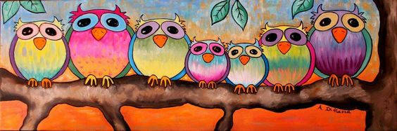 Painted Owls Facebook Cover Background