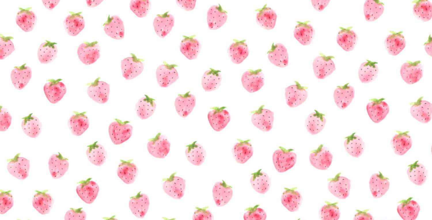 Painted Pastel Cute Strawberry Pattern Background