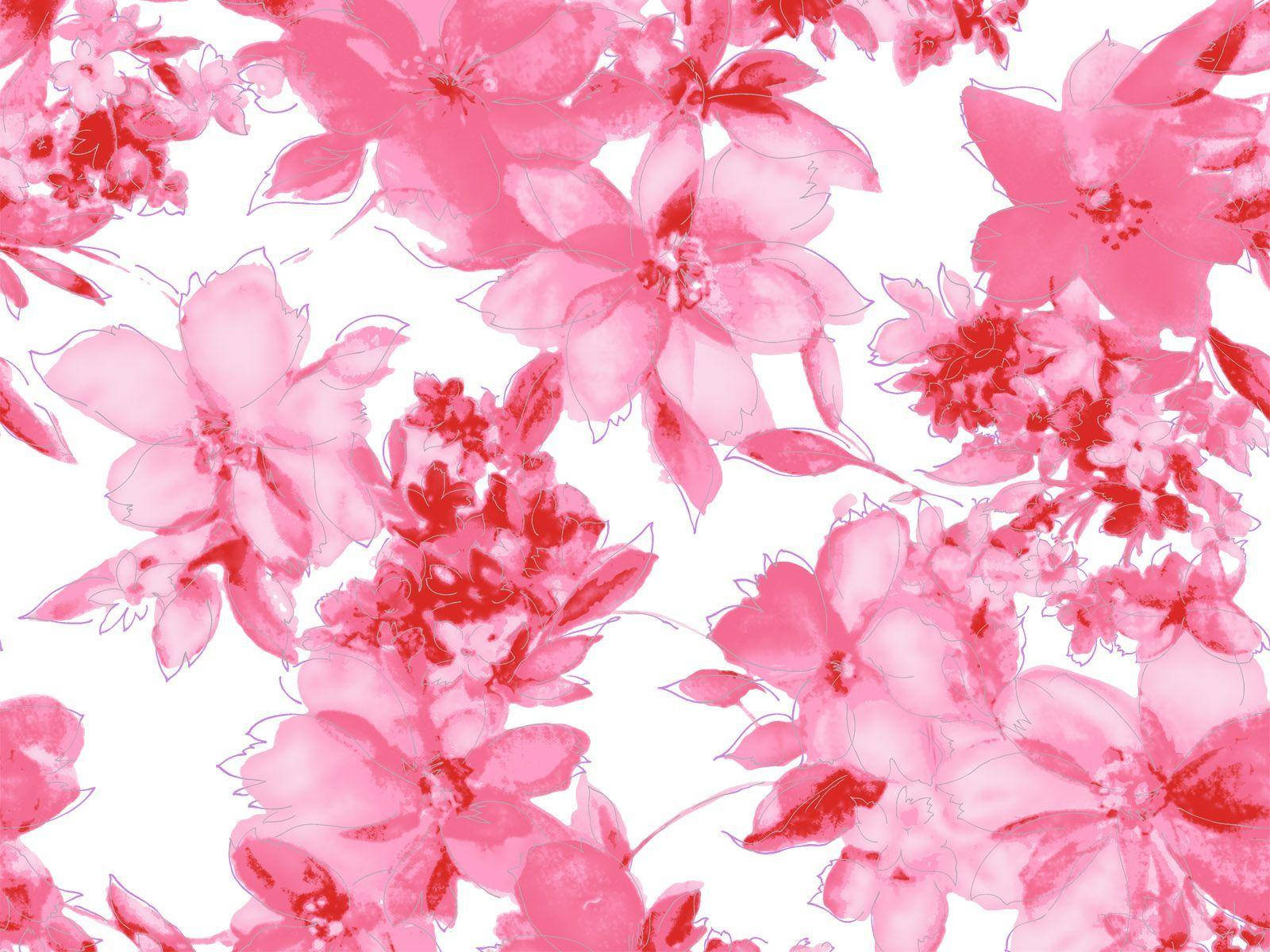 Painted Pink Flower Background