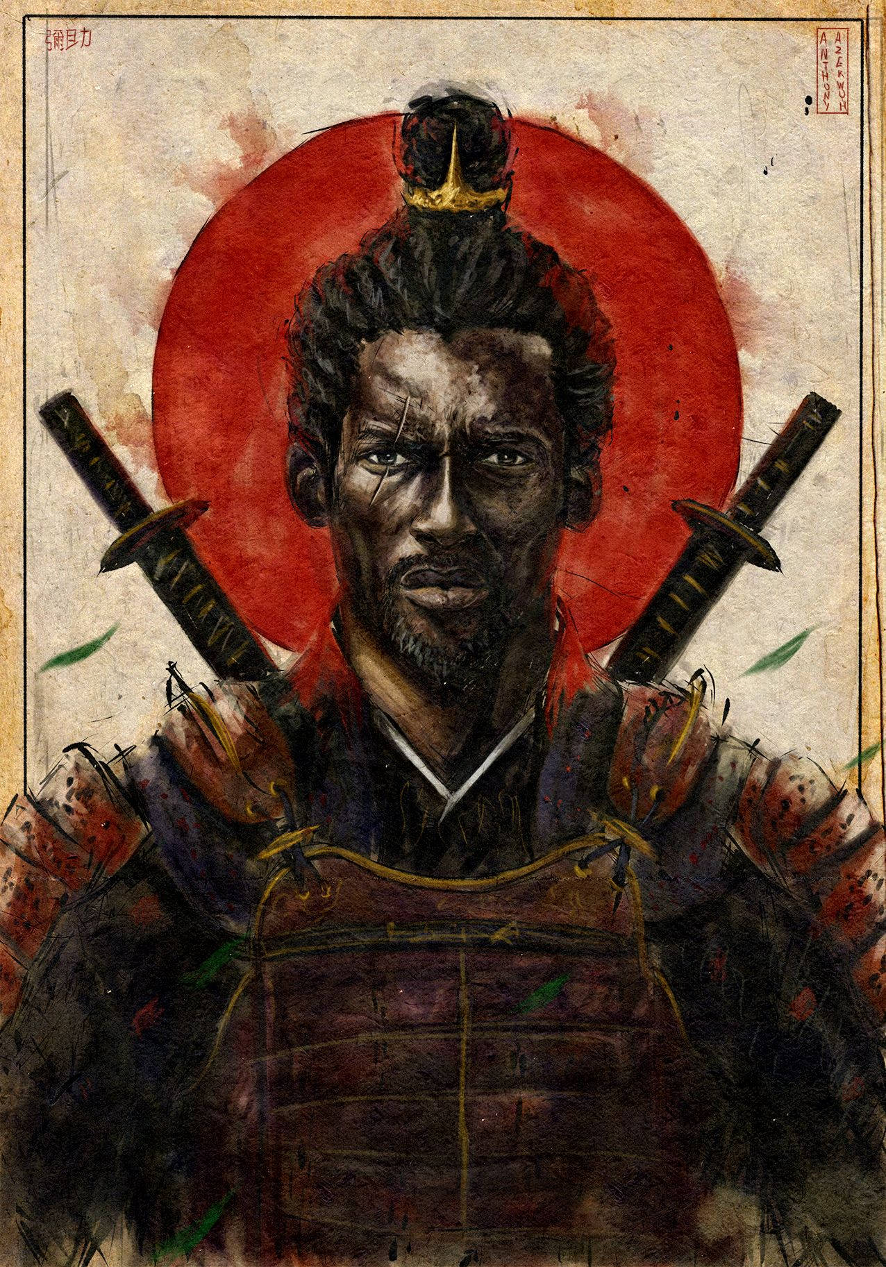 Painted Portrait Of Yasuke Background