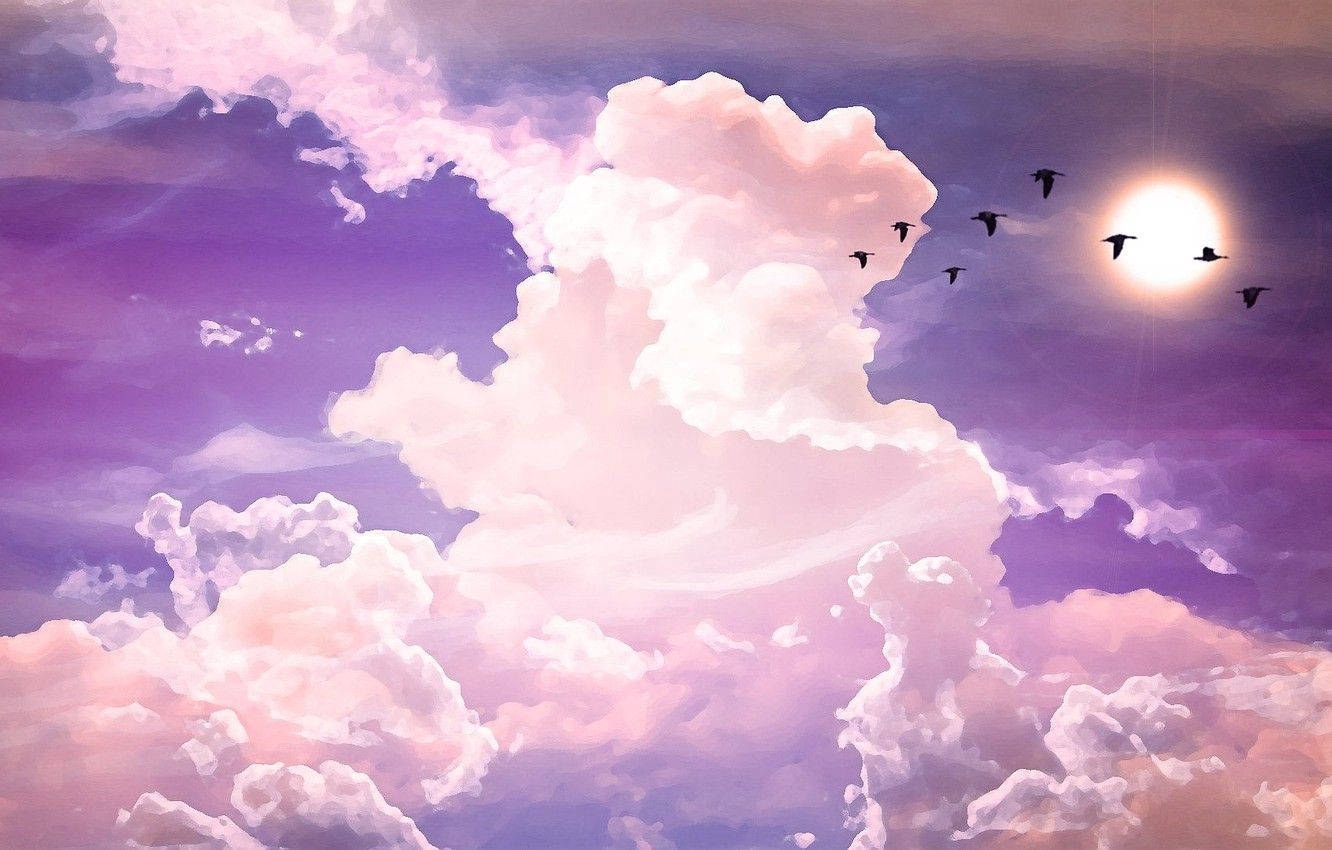 Painterly Pink Cloud Background