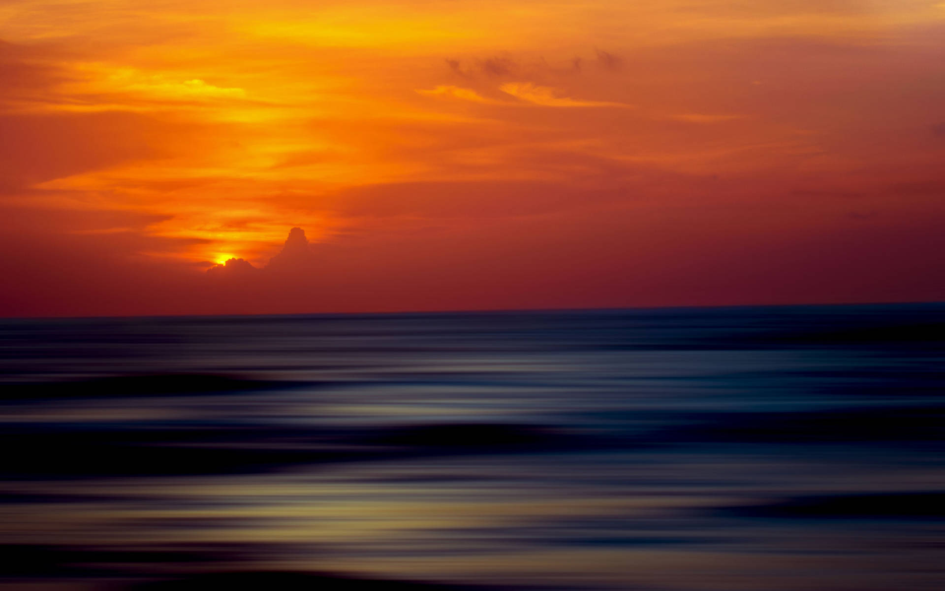 Painterly Sunset Ocean Background