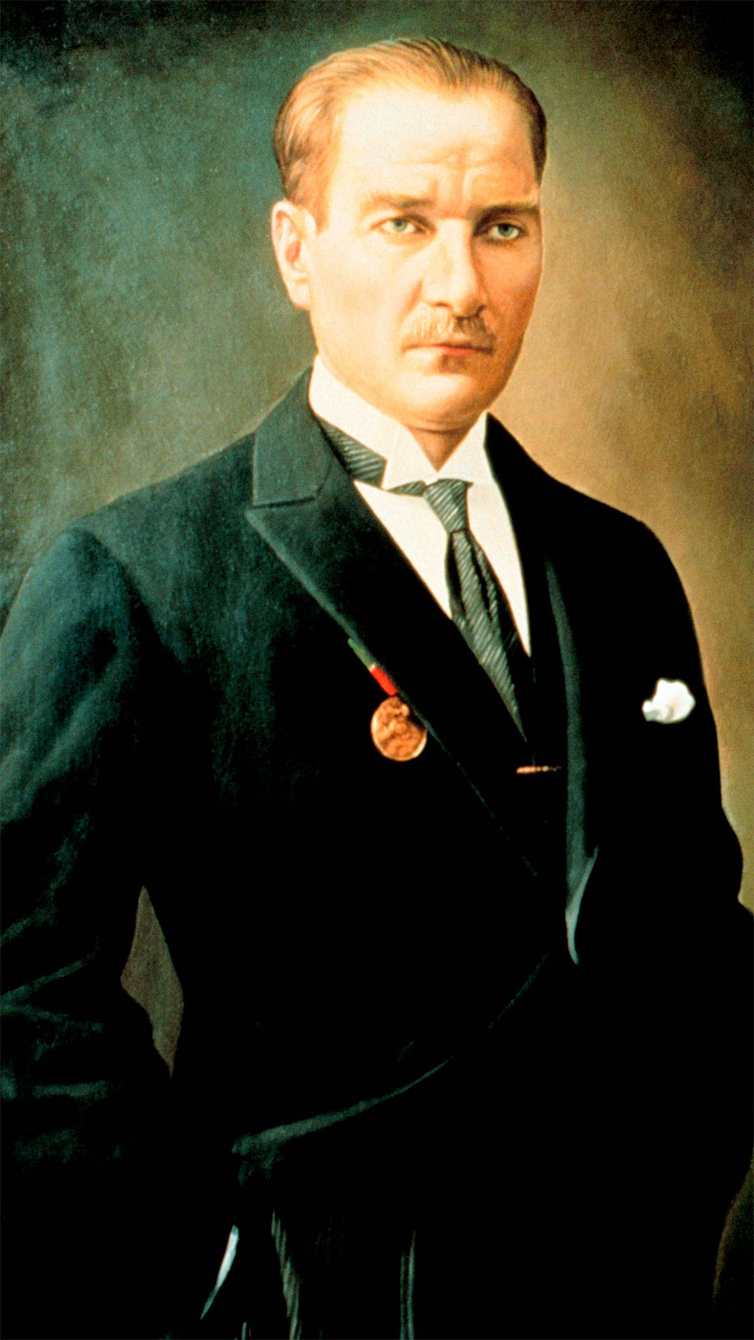 Painting Of A Serious Ataturk Background