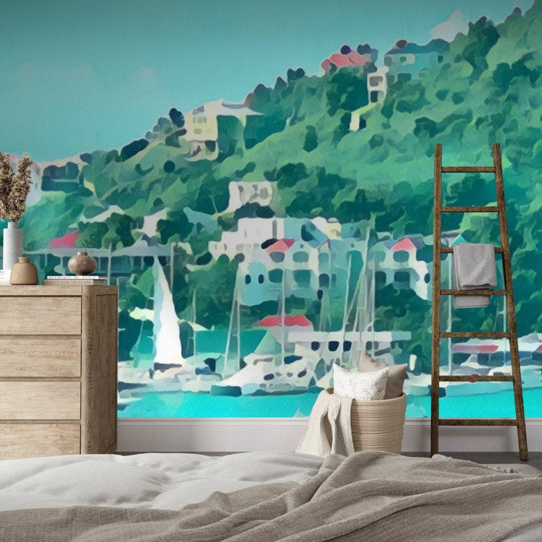 Painting Of Sint Maarten's Bay Background