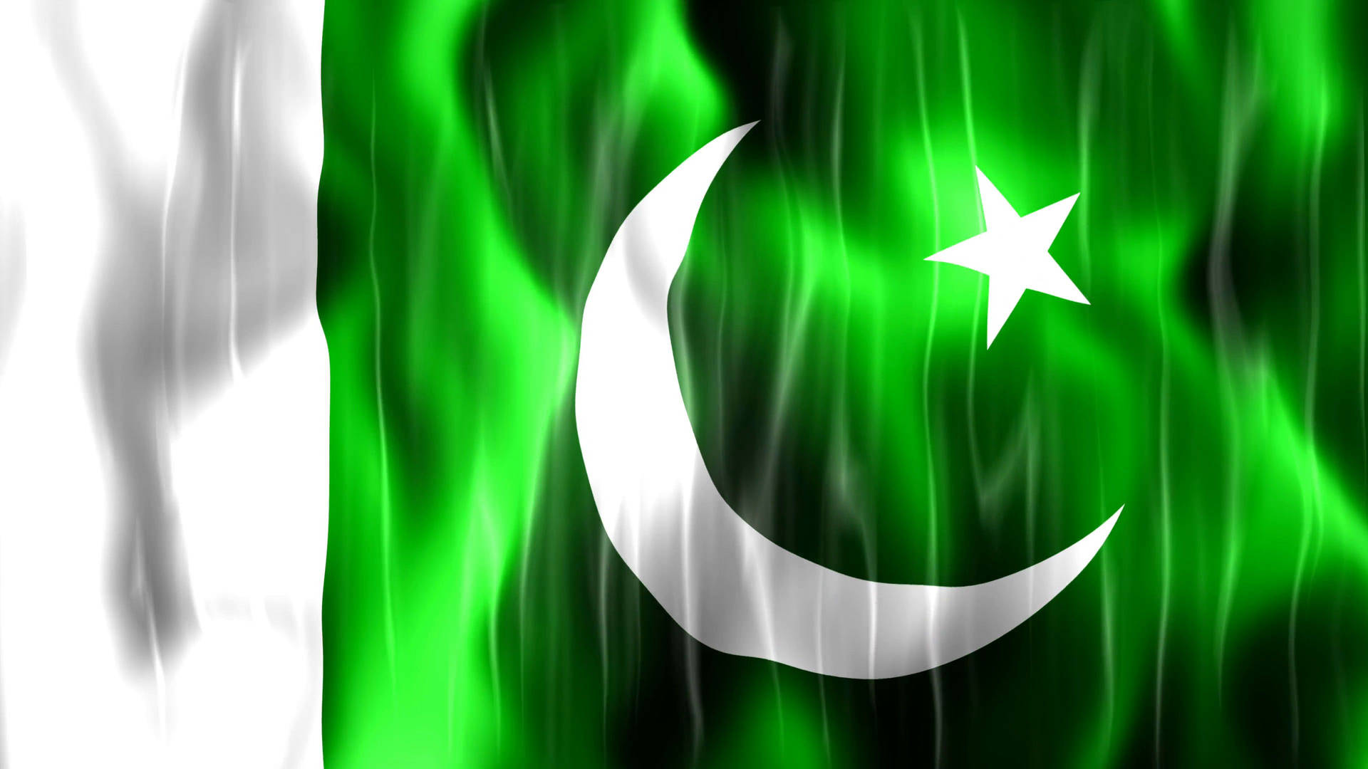 Pakistan Flag Green Glow Effect Background