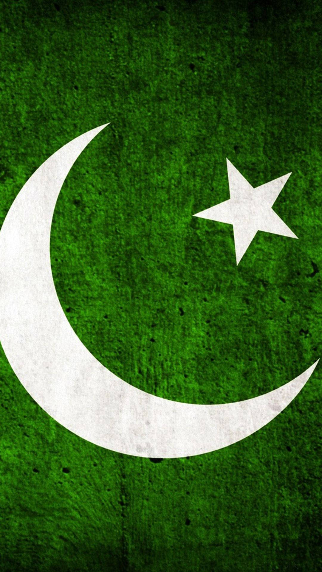 Pakistan Flag On Rough Concrete Background