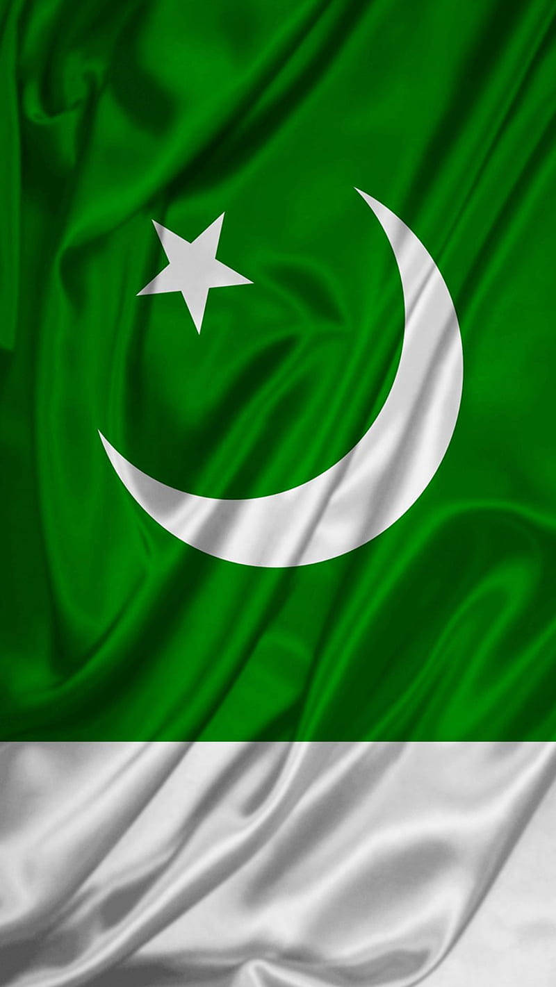 Pakistan Flag Smooth Satin Cloth Background