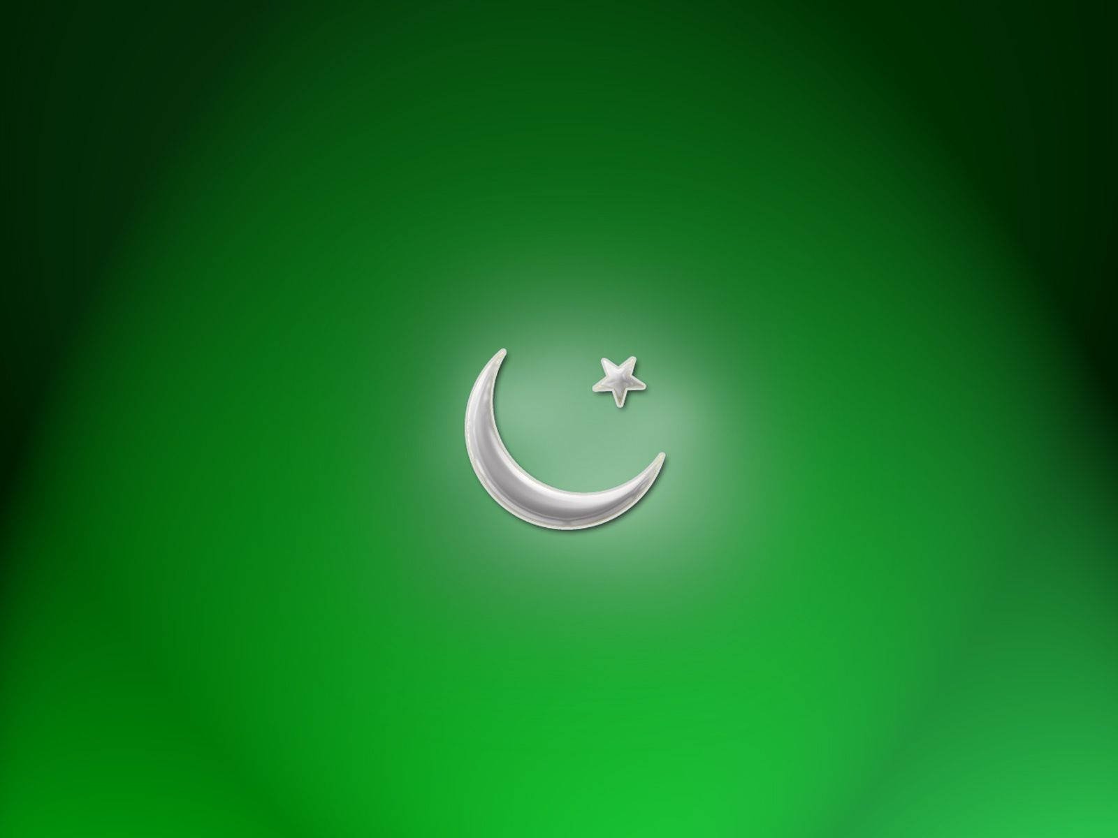 Pakistan Flag Two Toned Green Background