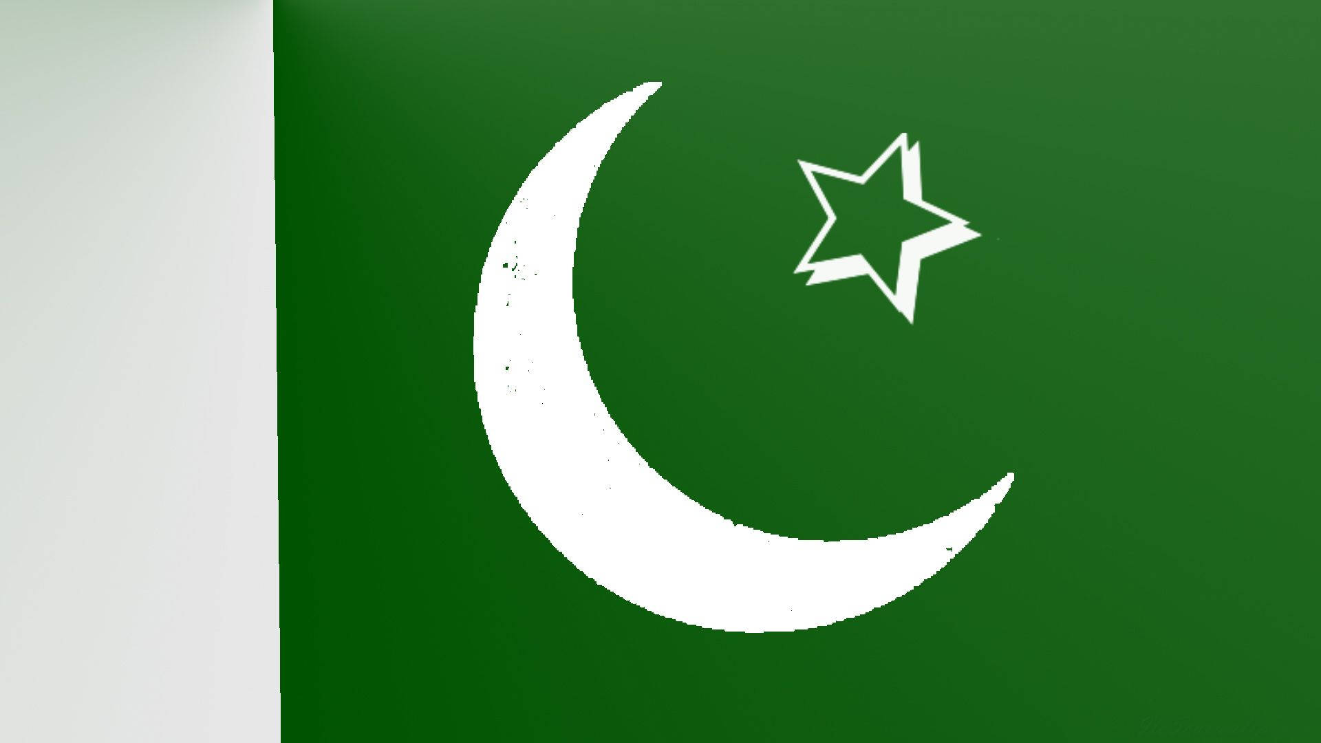 Pakistan Flag With Chalk White Symbols Background
