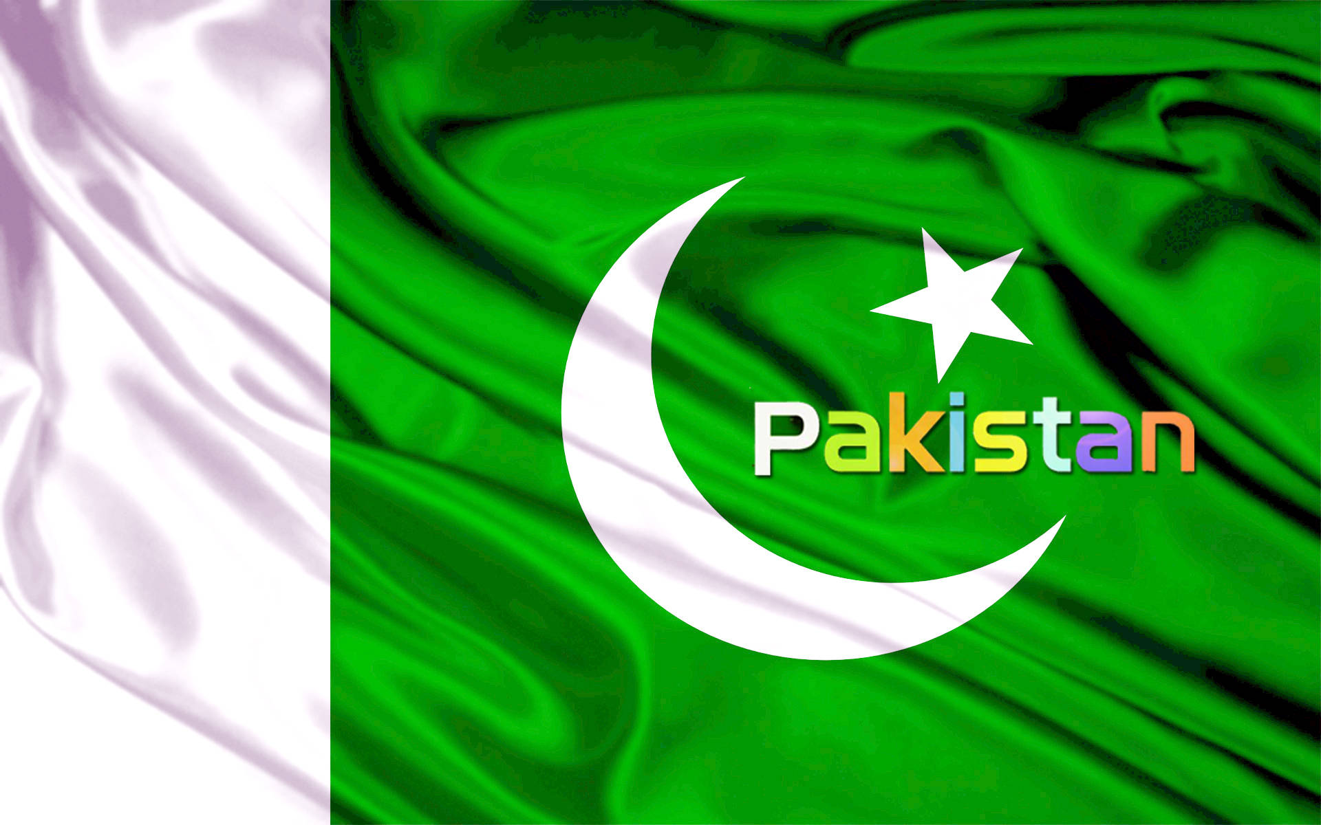 Pakistan Flag With Different Colored Letters Background