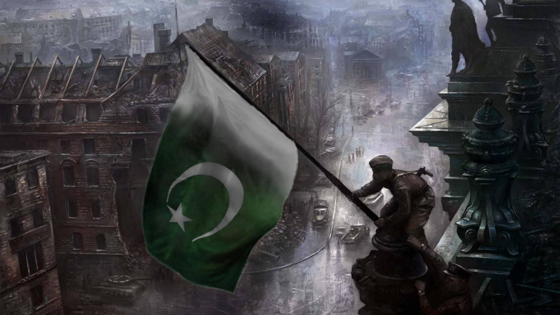 Pakistan Waving Flag Background
