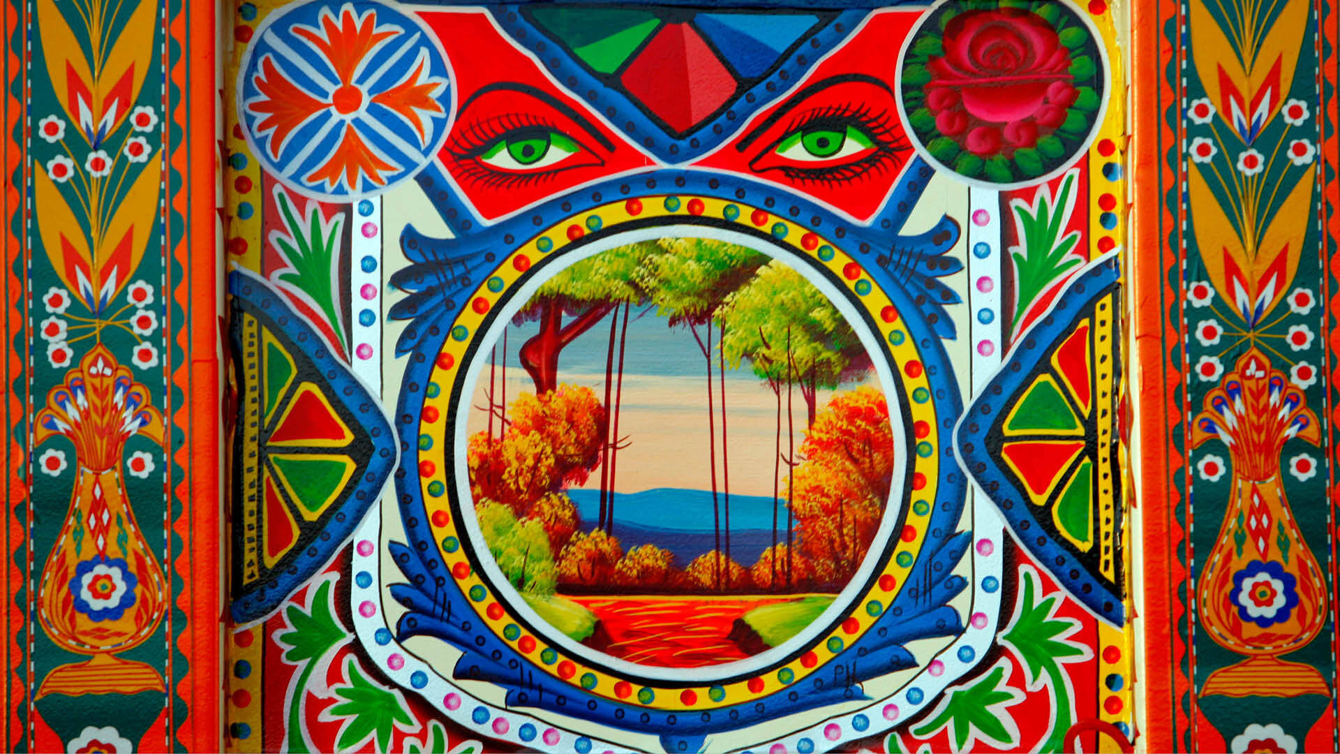 Pakistani Truck Folk Art Background