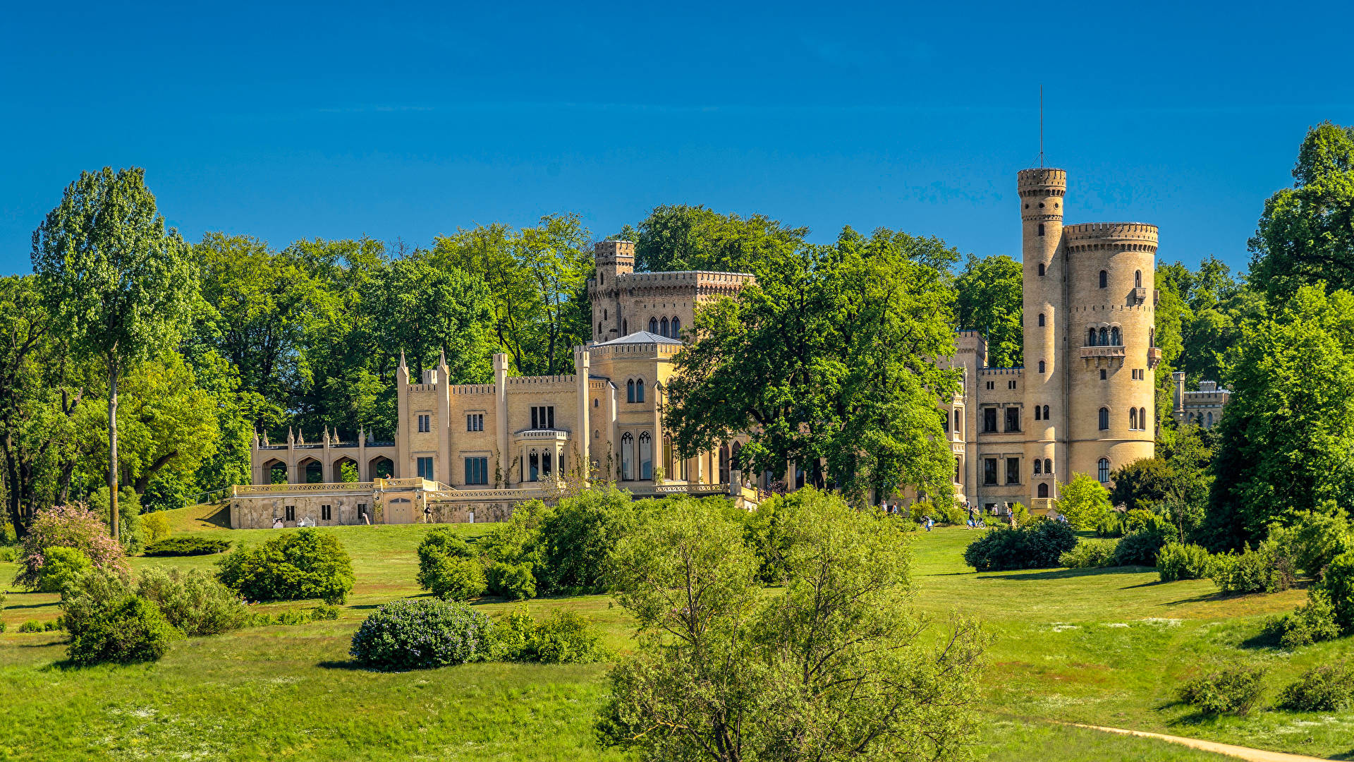 Palace At Babelsberg Park Potsdam Background