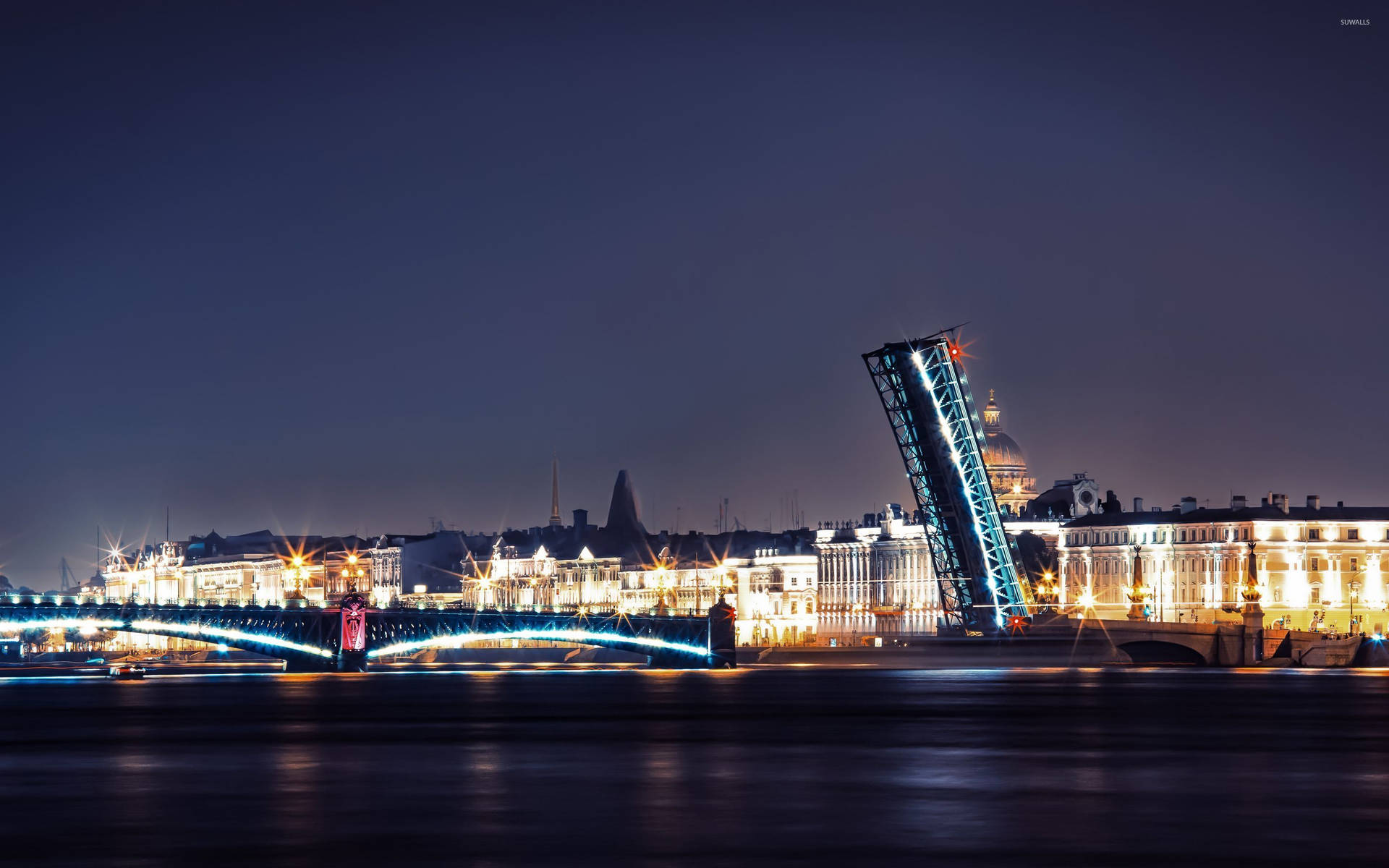 Palace Bridge At Saint Petersburg Background