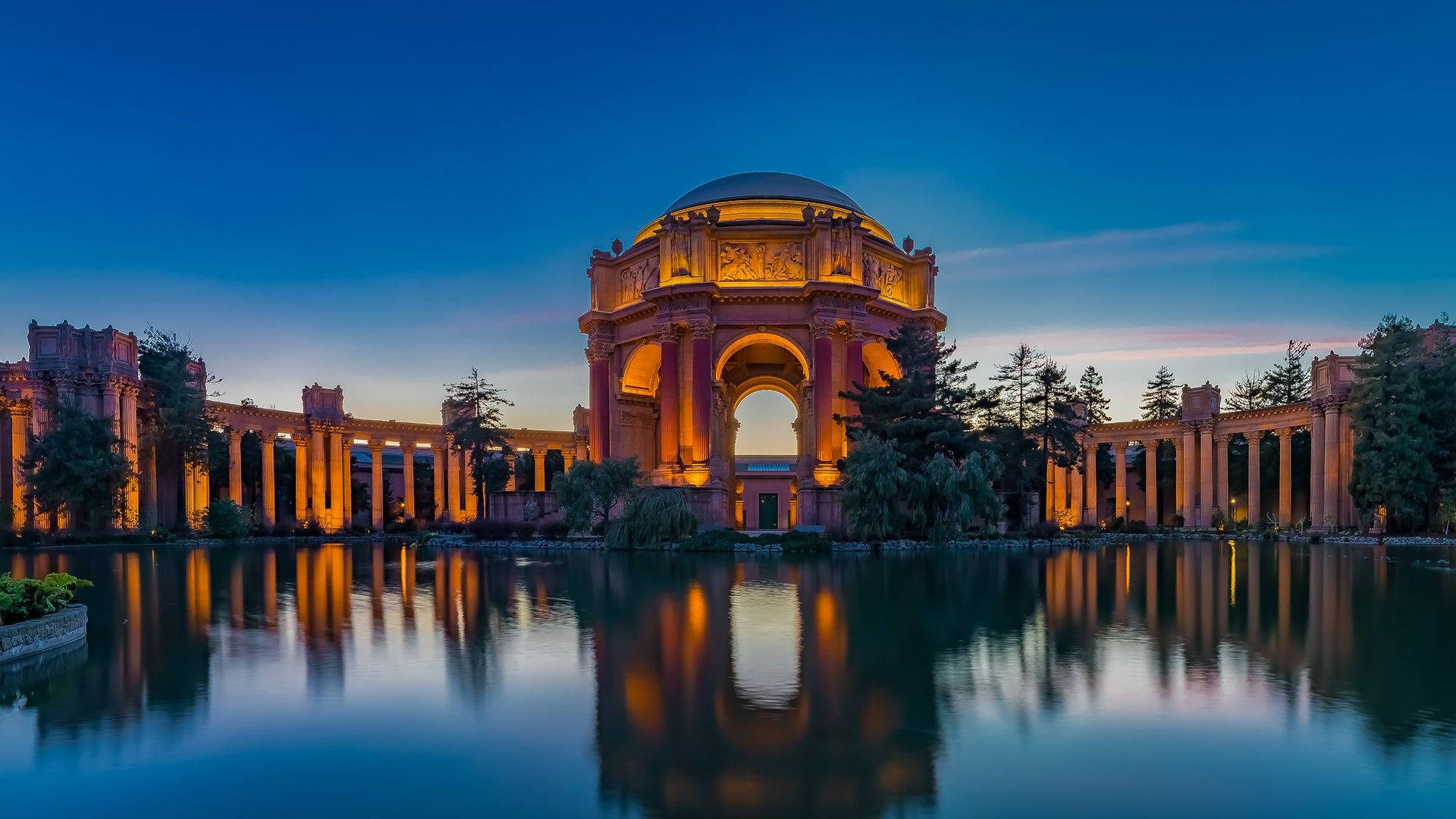 Palace Of Fine Arts Painting Background