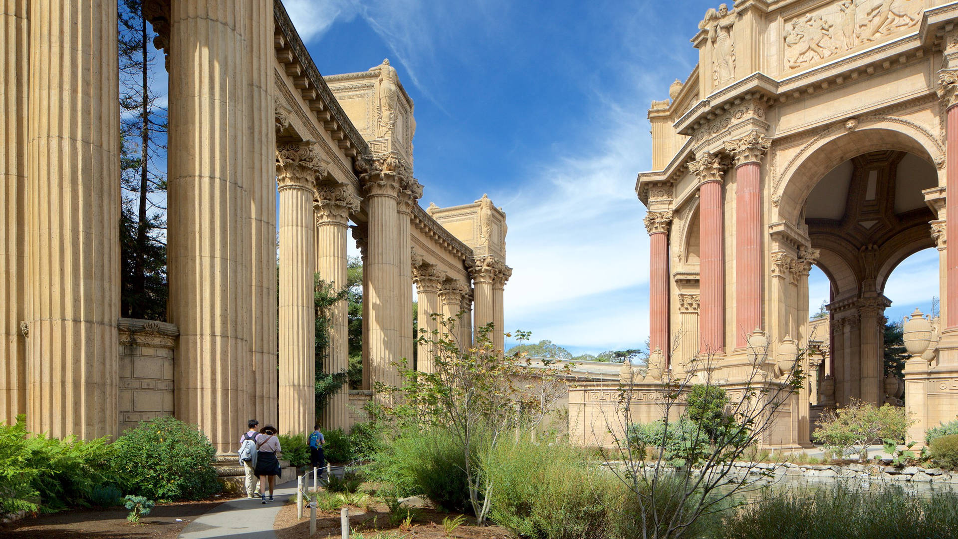 Palace Of Fine Arts People Standing Background