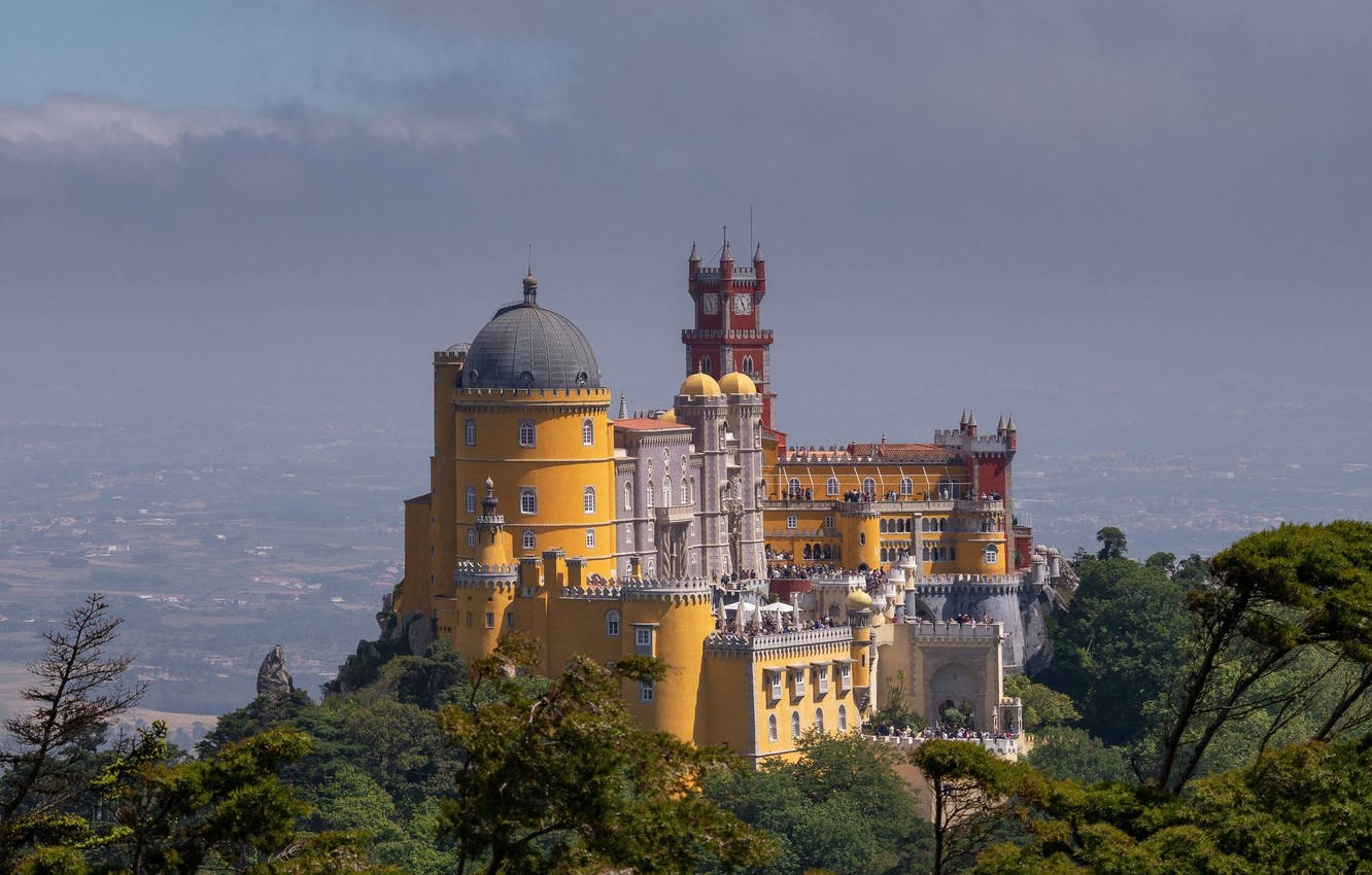 Palácio Da Pena Sintra Gloomy Sky