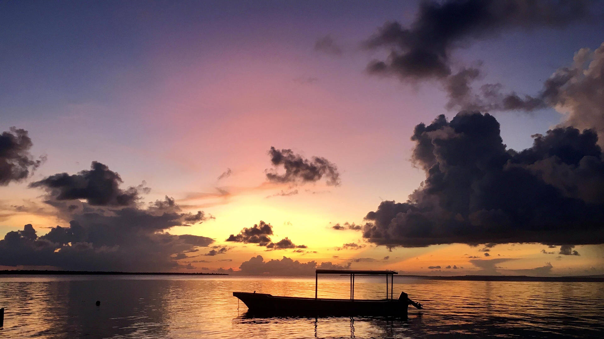 Palau Boat Silhouette Background