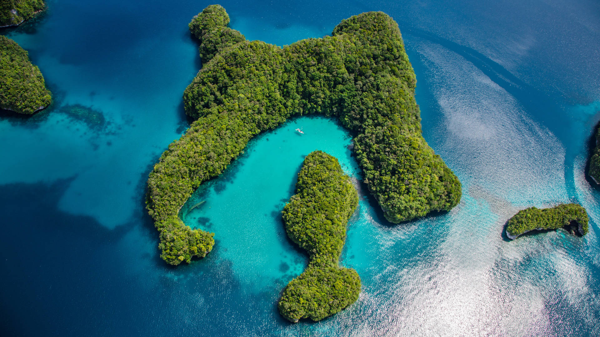 Palau Fish-shape Islands Background