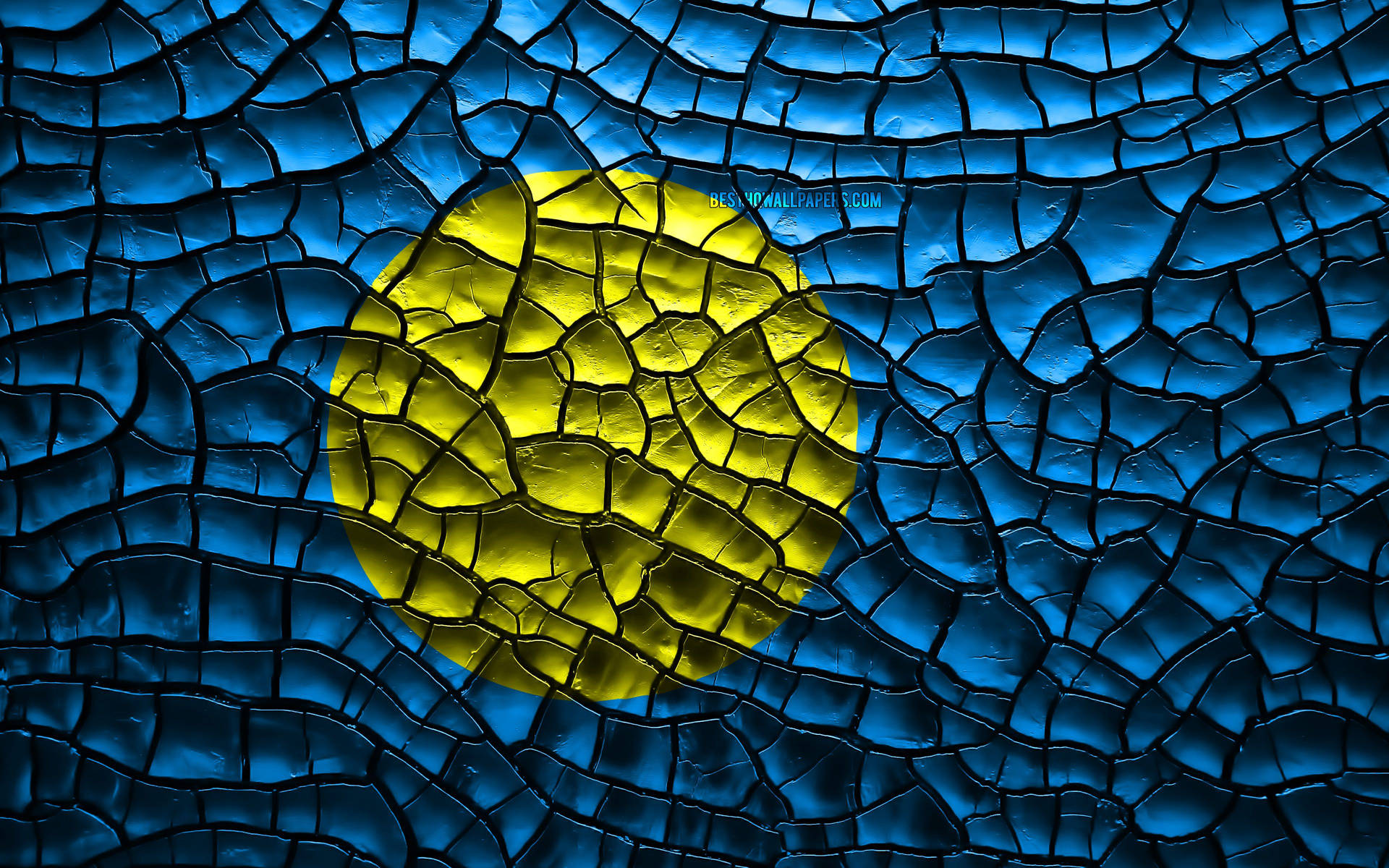 Palau Flag Rocky Texture Background
