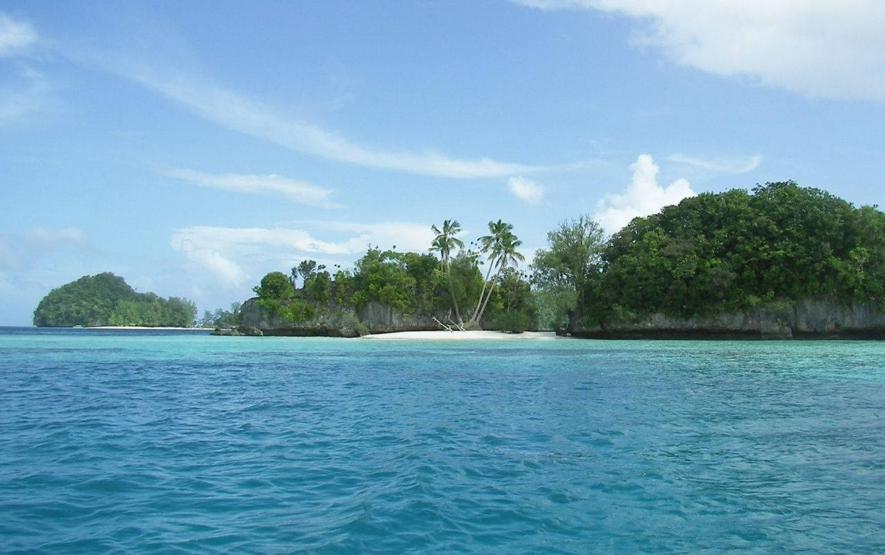 Palau Island Between Rock Background