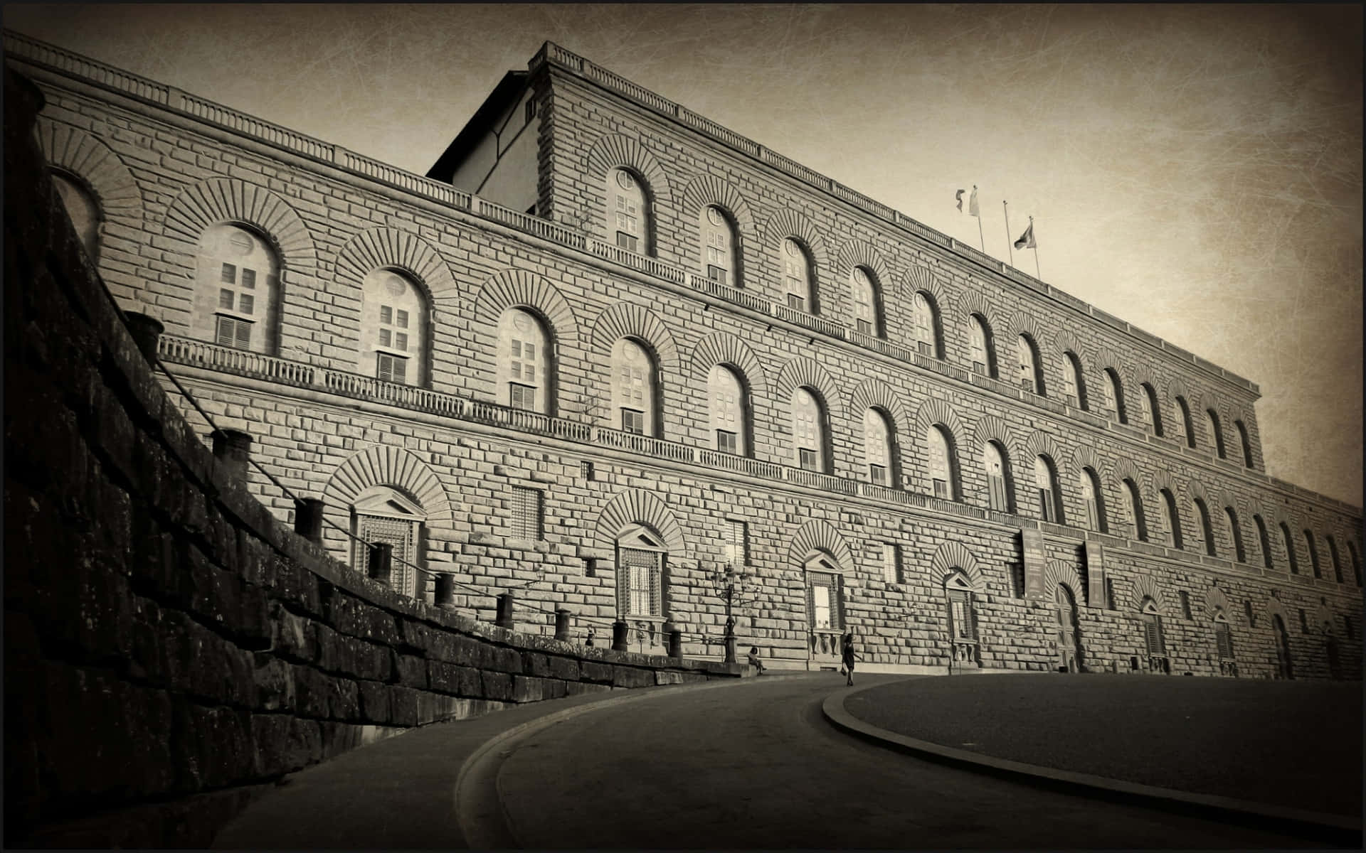 Palazzo Pitti Black And White Background