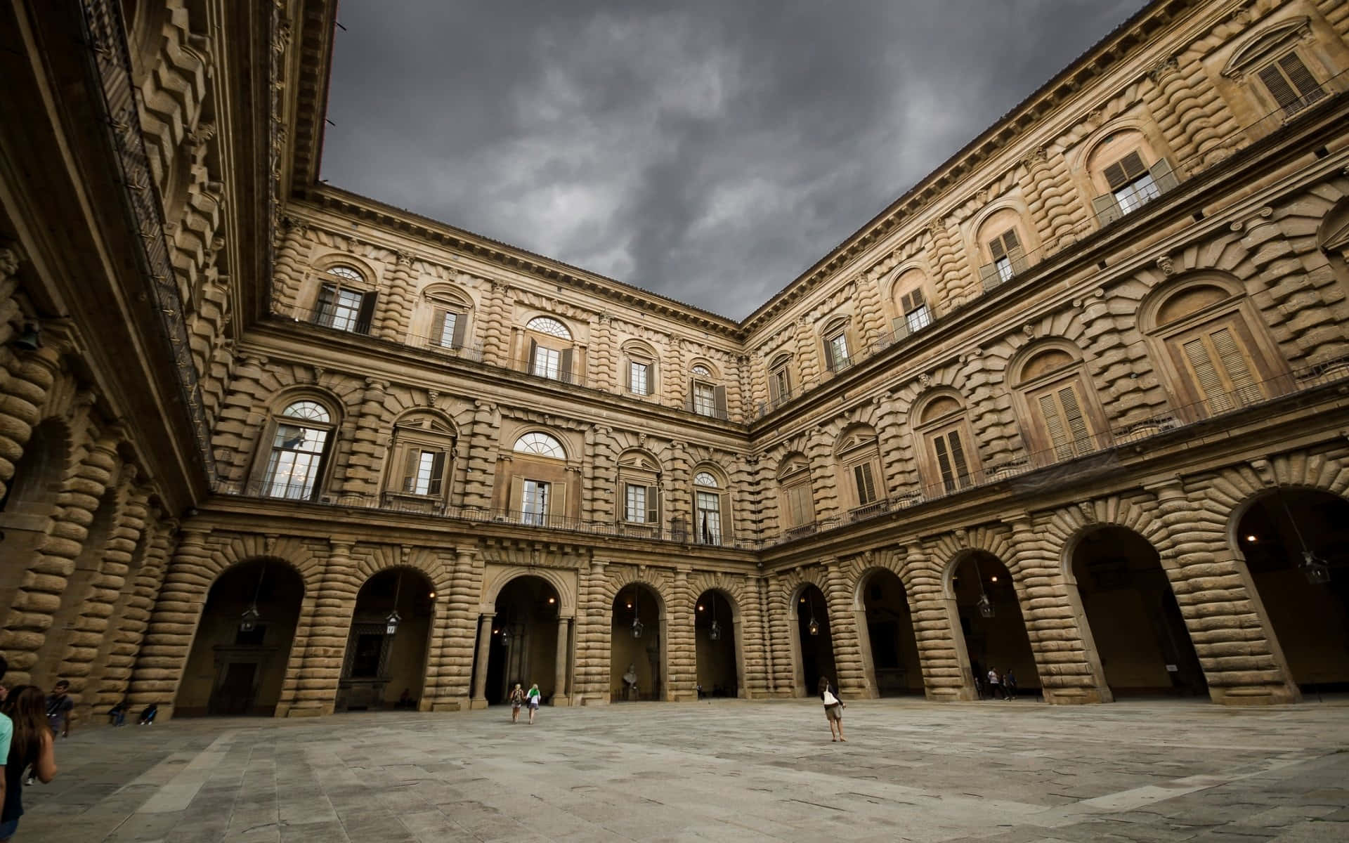 Palazzo Pitti Grey Sky Background