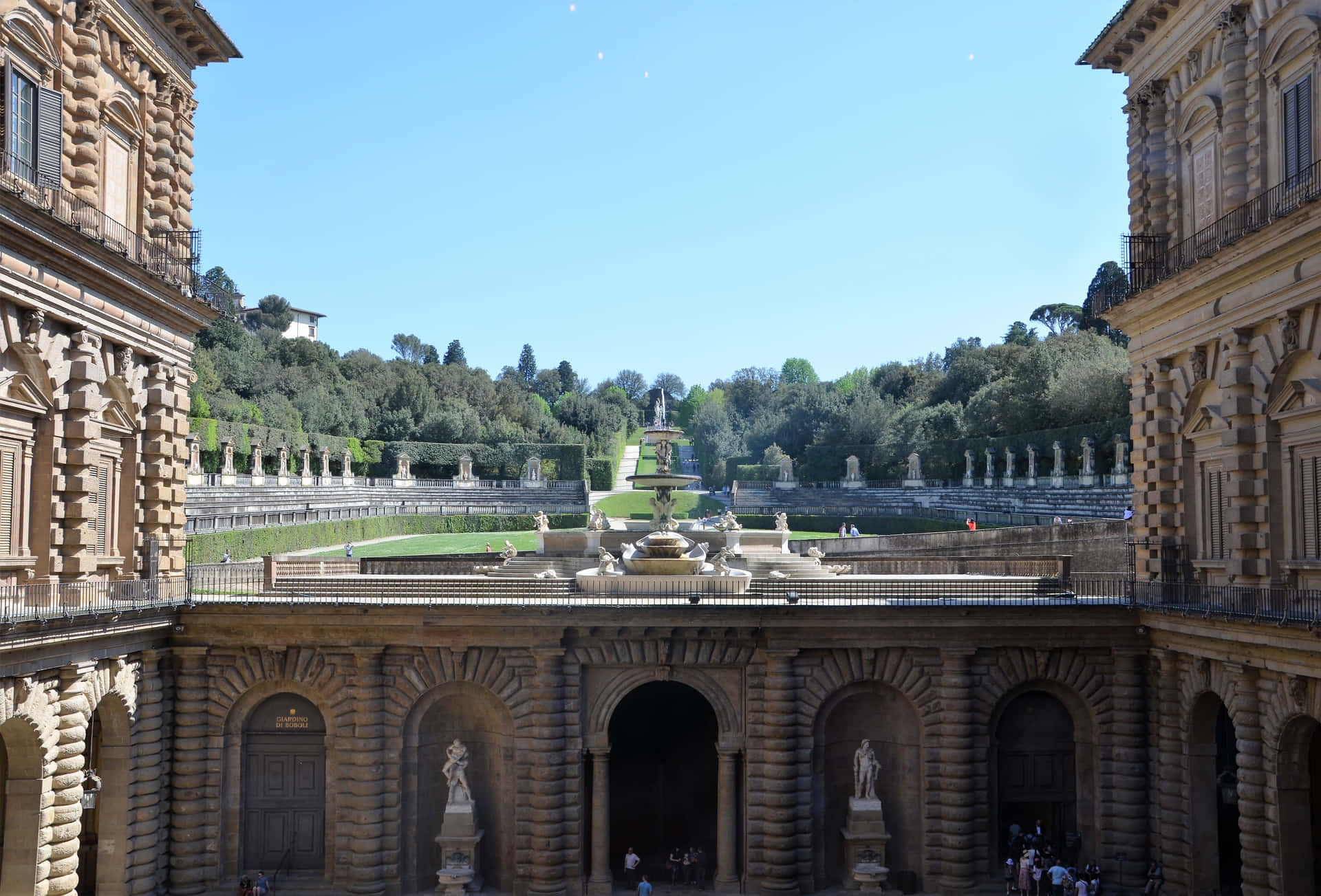 Palazzo Pitti View From The Inside Background