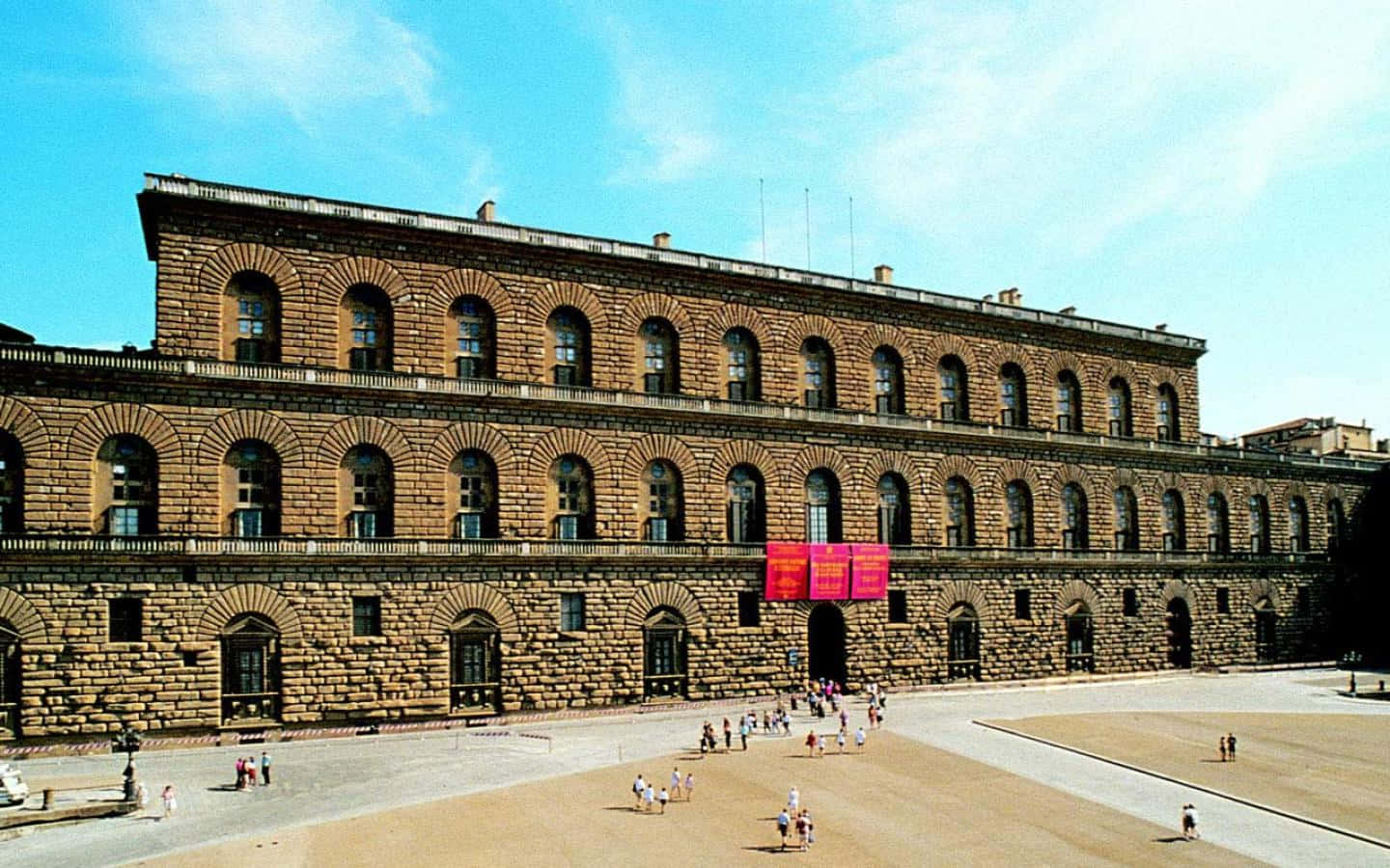 Palazzo Pitti Walls Sunny Day Background