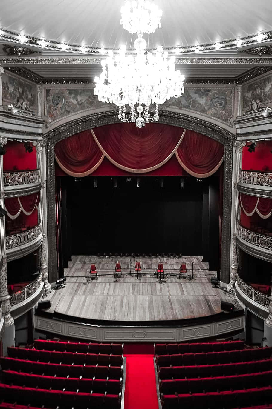 Palco Do Teotro De Santa Isabela Theater Background