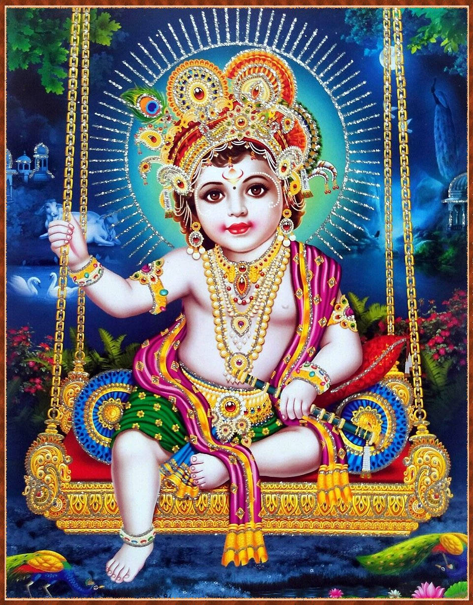Pale Lord Krishna 3d Background