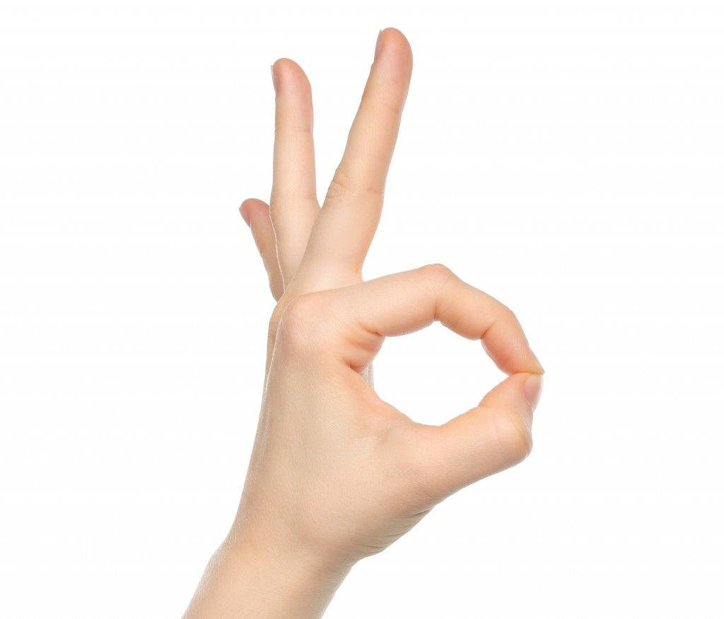 Pale Okay Hand Sign