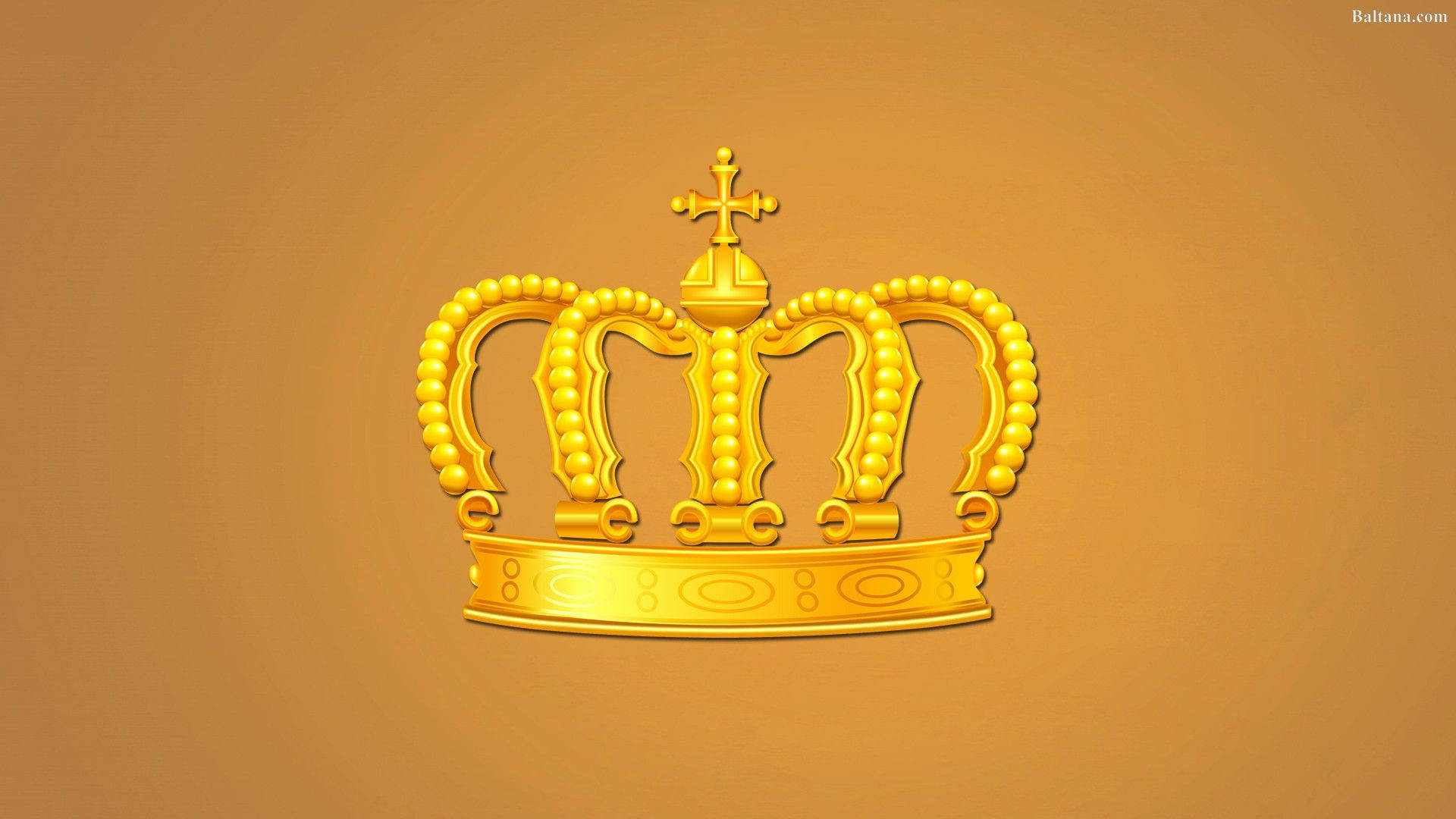 Pale Orange King And Queen Crown Background