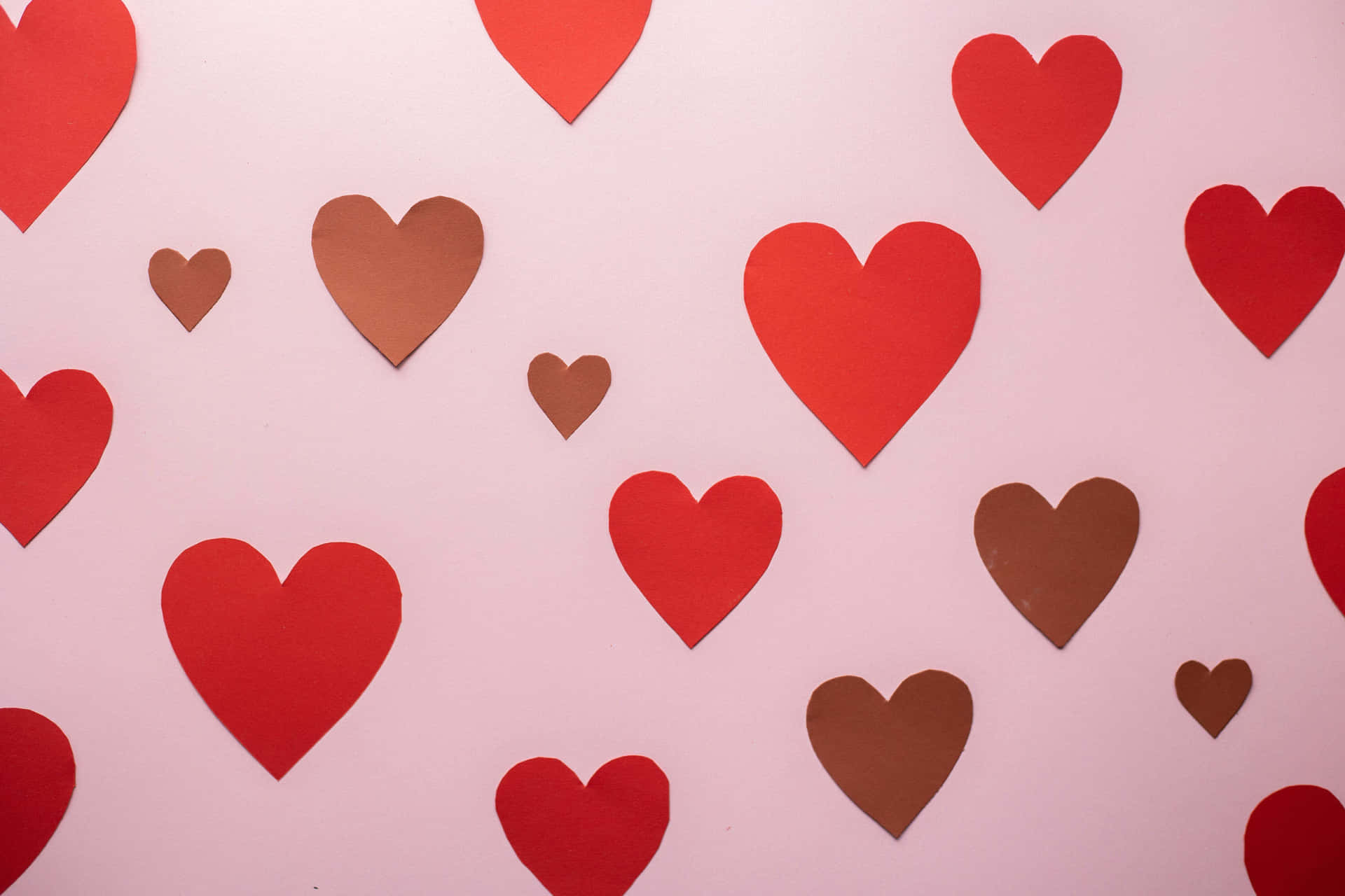 Pale Pink Backgroundwith Red Hearts Background