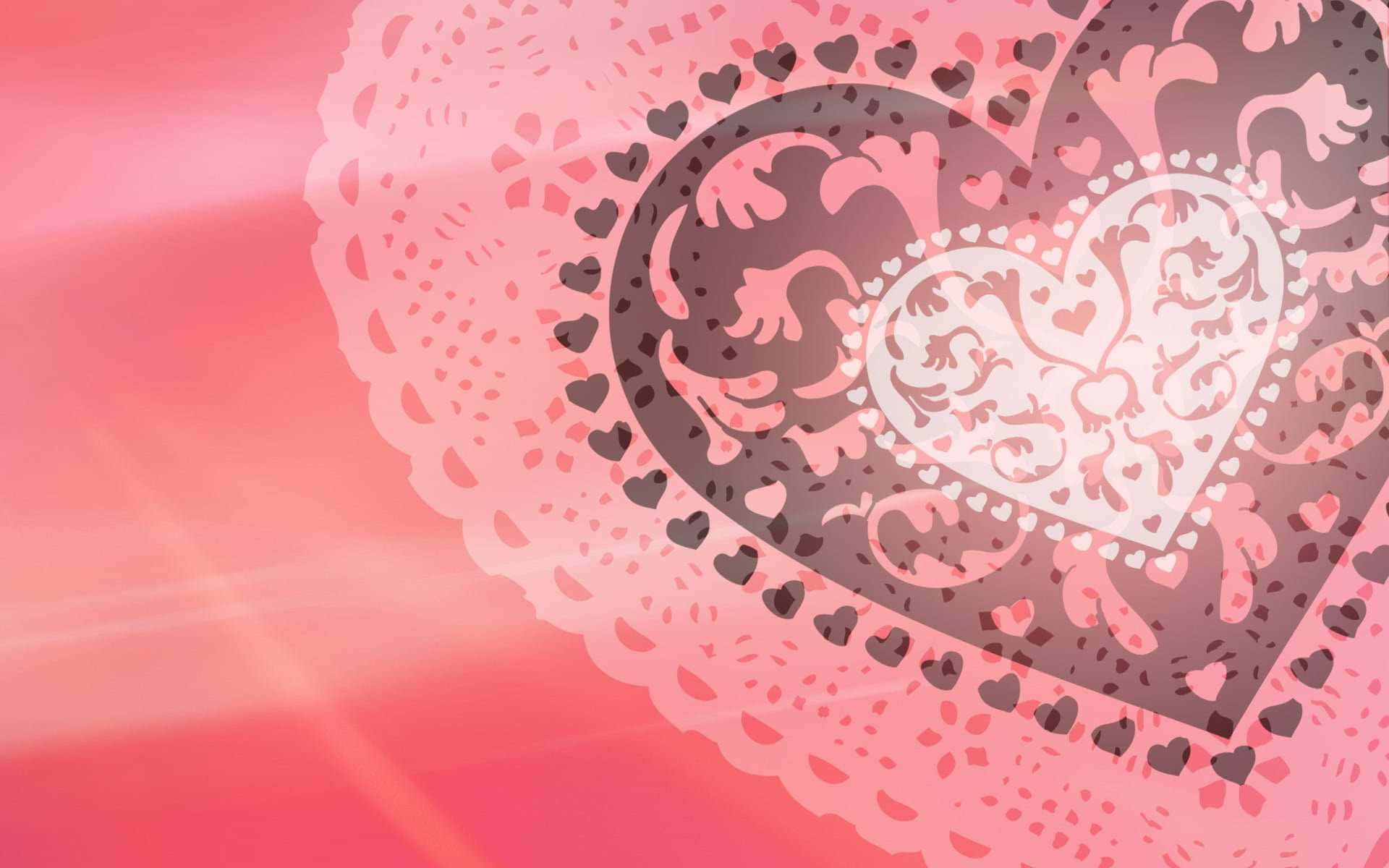 Pale Pink Heart Doily Pattern Background