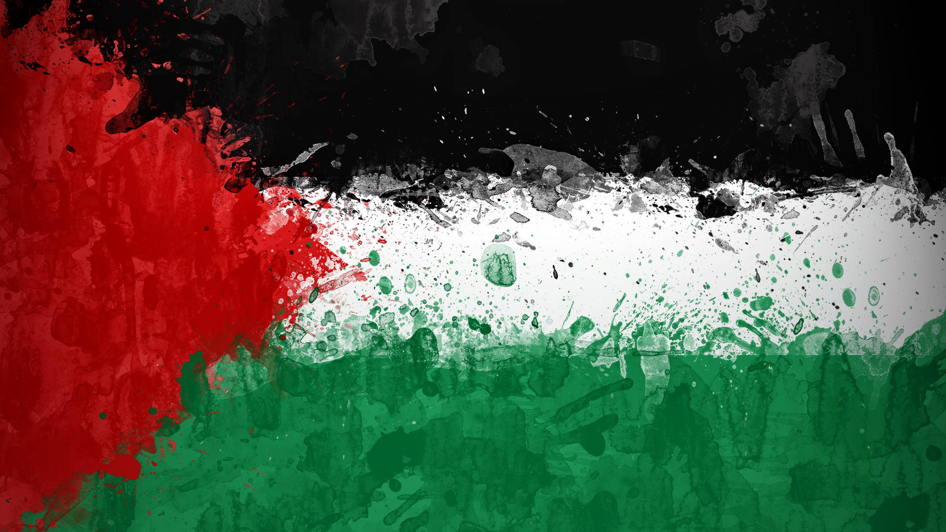 Palestine Flag Water Color Background