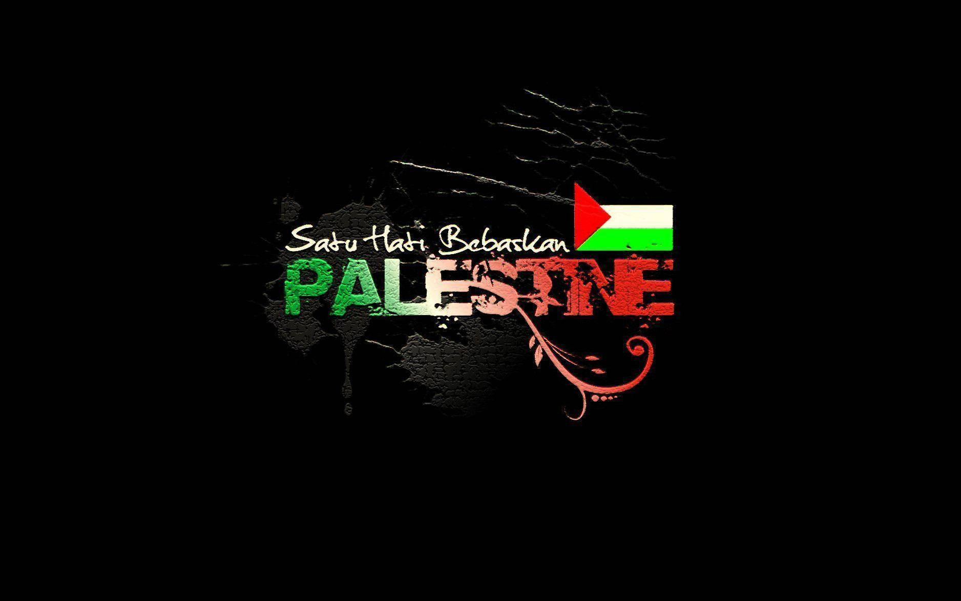 Palestine Flag With Arabic Text Background