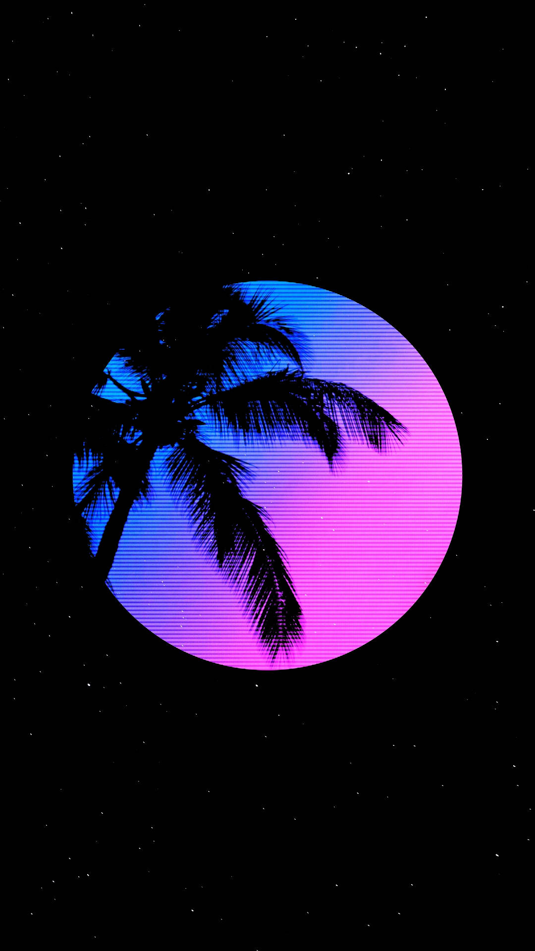 Palm Against Moon Oled Phone Background