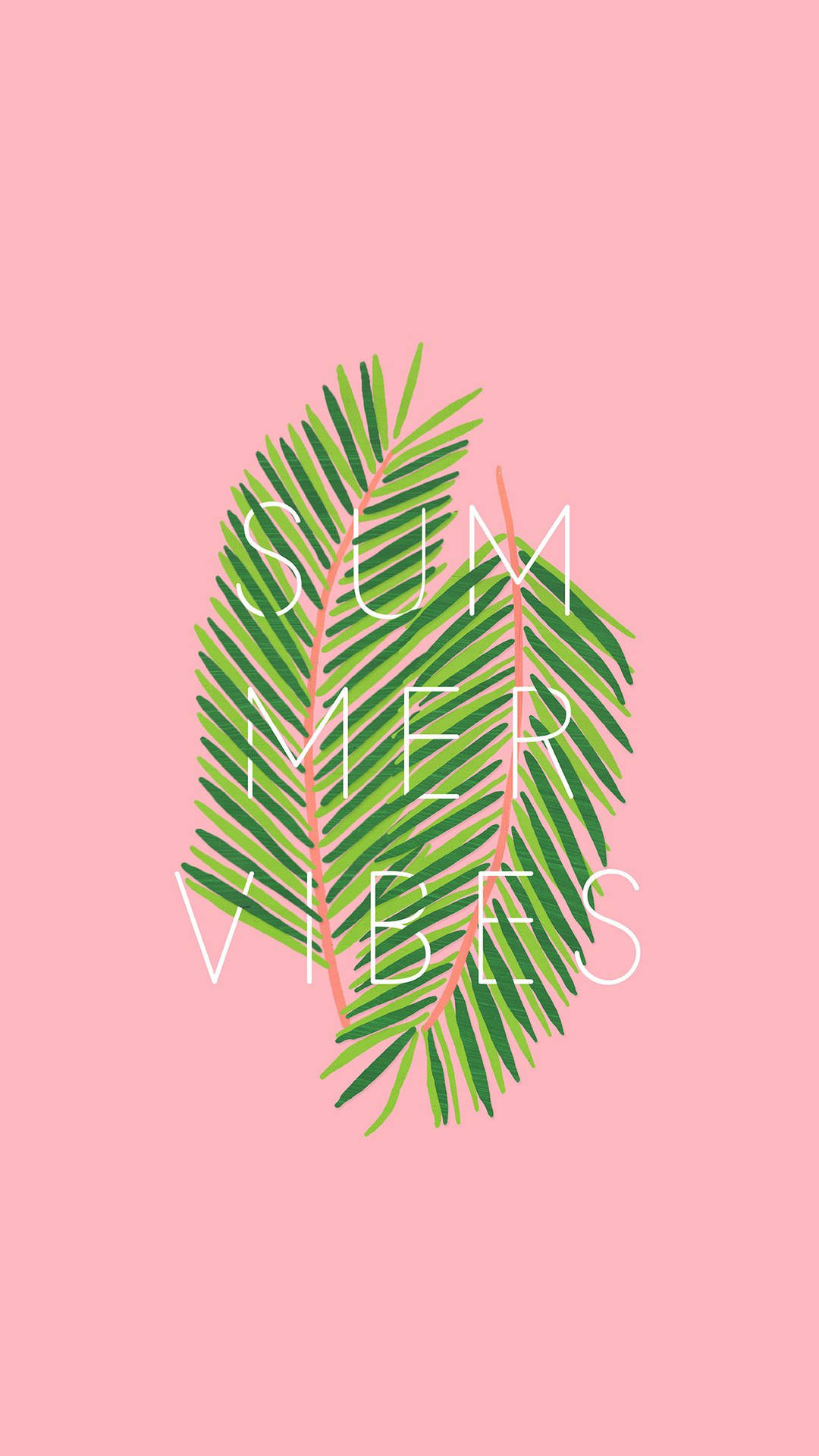 Palm Leaves Cute Summer Vibes Background