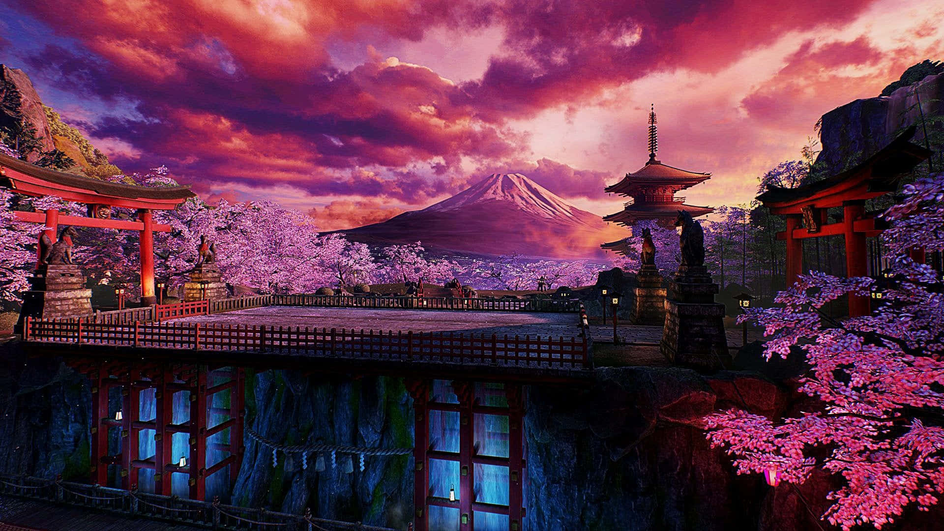 Palpable Shinto Shrine Scenery Background