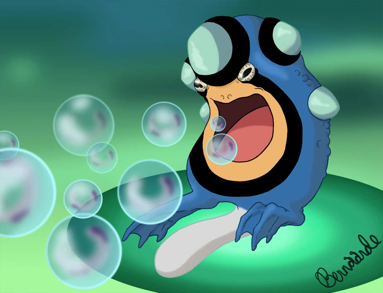 Palpitoad Blowing Bubbles Background