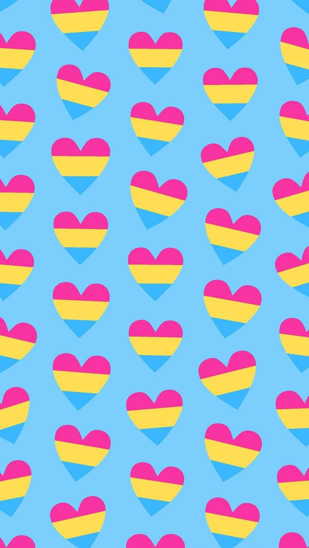 Pan Flag Heartbeat Blue Portrait Pattern Background