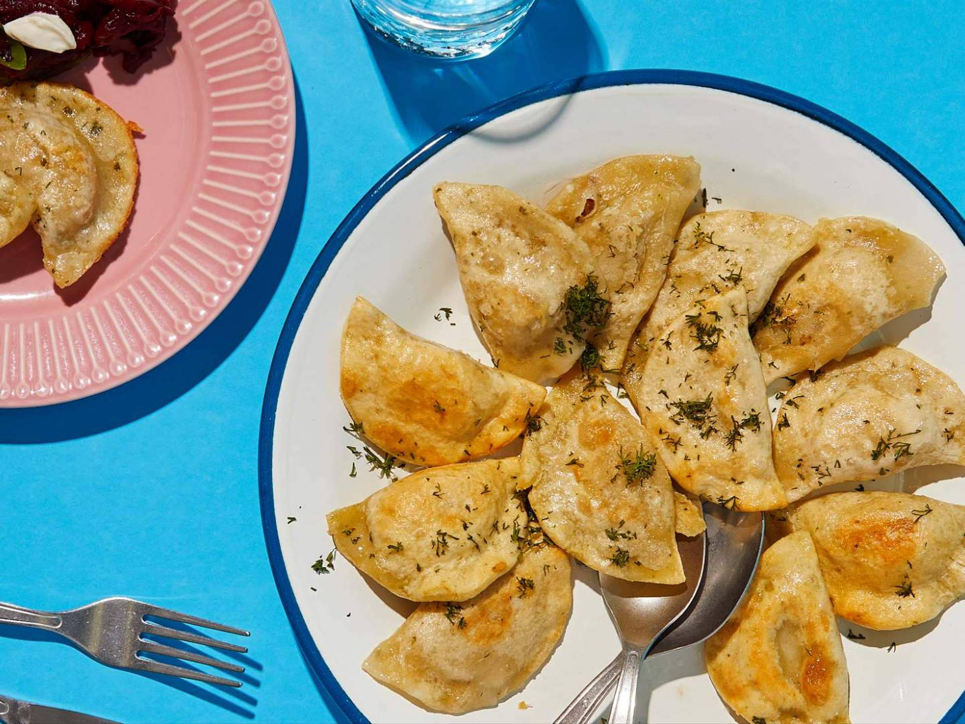 Pan Fried Pierogi Background