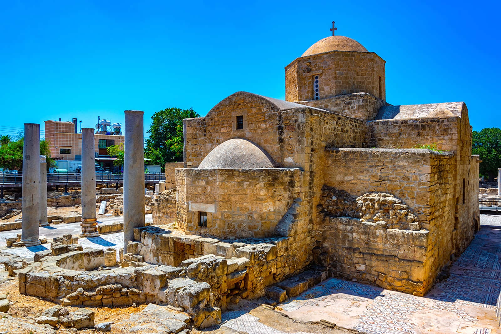 Panagia Chrysopolitissa Basilica In Paphos Background