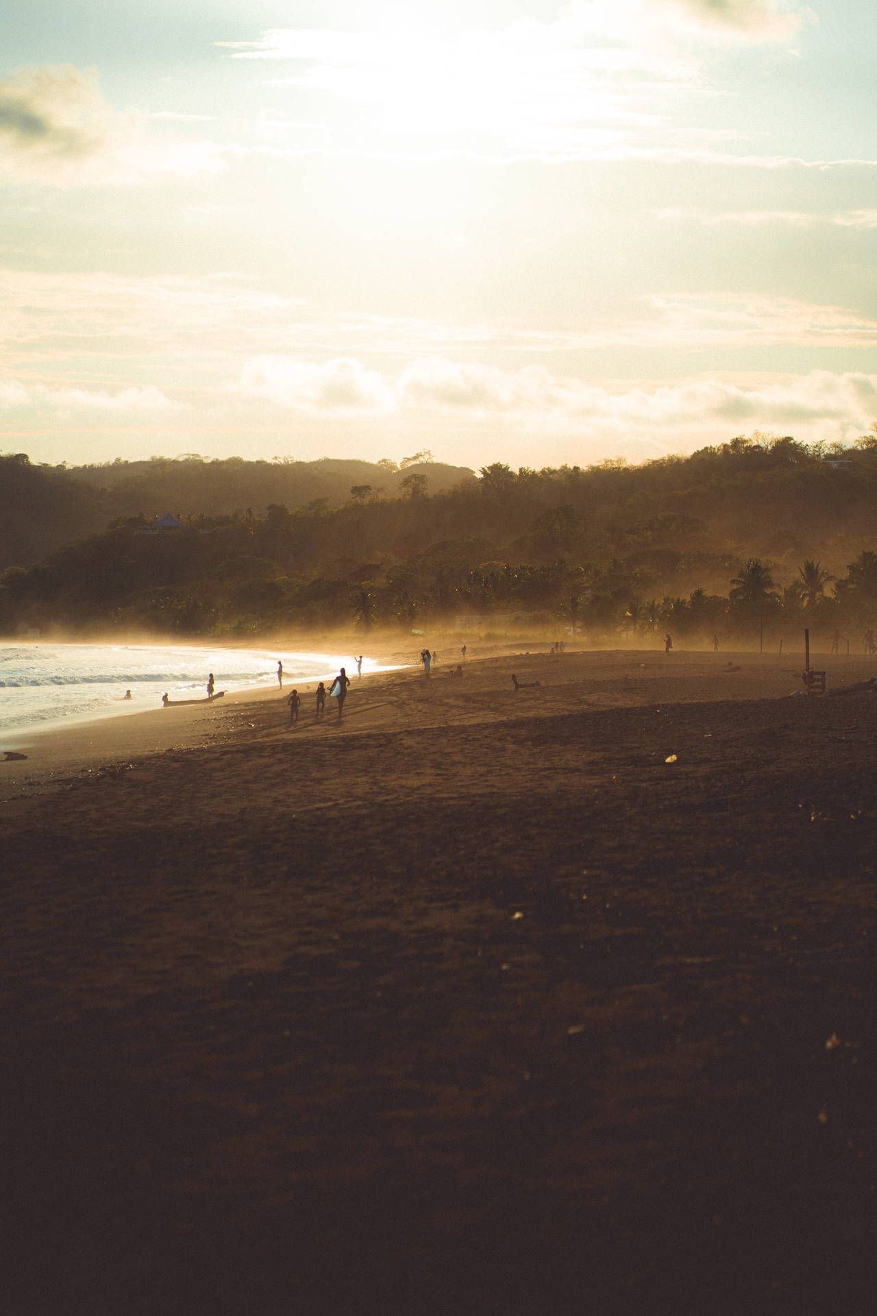 Panama Beach Silhouette Background