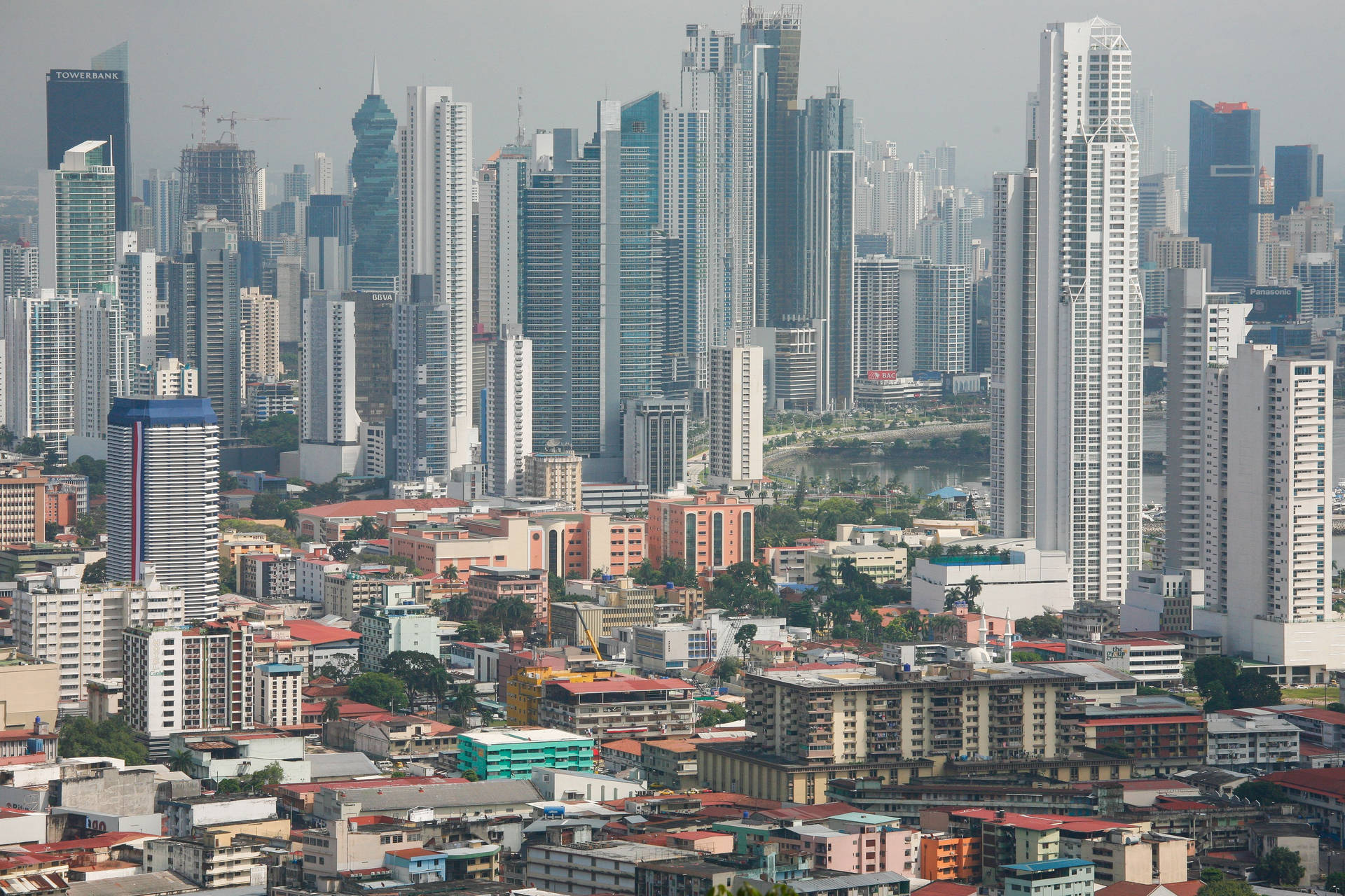 Panama City Skyline In Dhaka Background